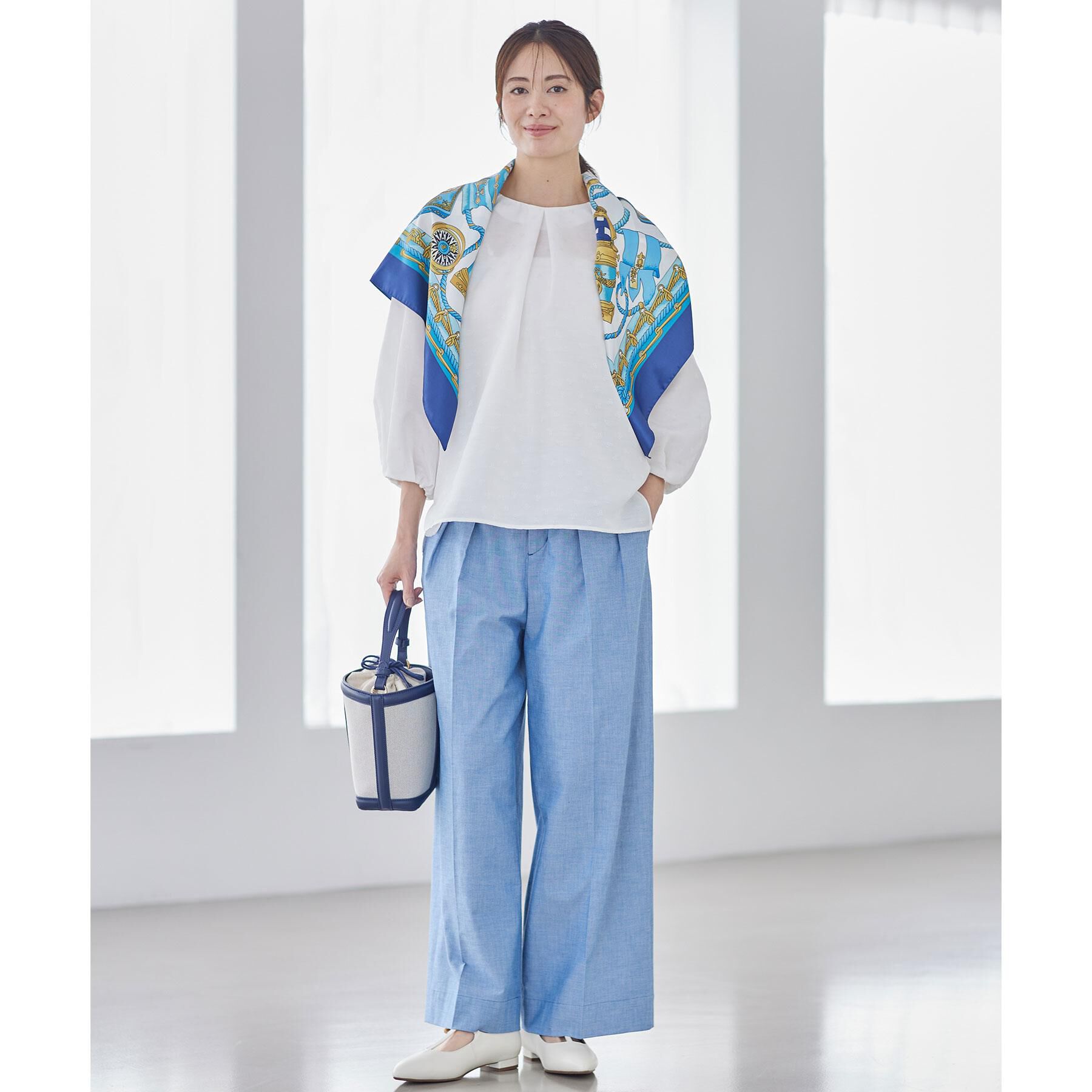 Reflect「ボリュームスリーブサテンジャカードブラウス」|シャツ・ブラウス|