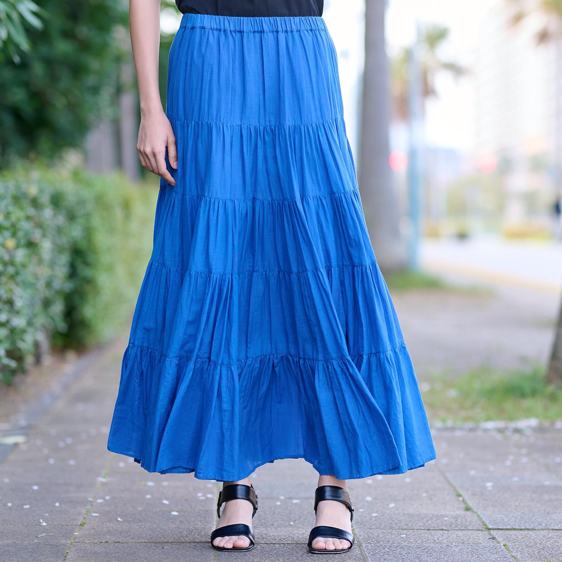 DRESSTERIOR「洗える/コットンボイルティアードスカート」|スカート|