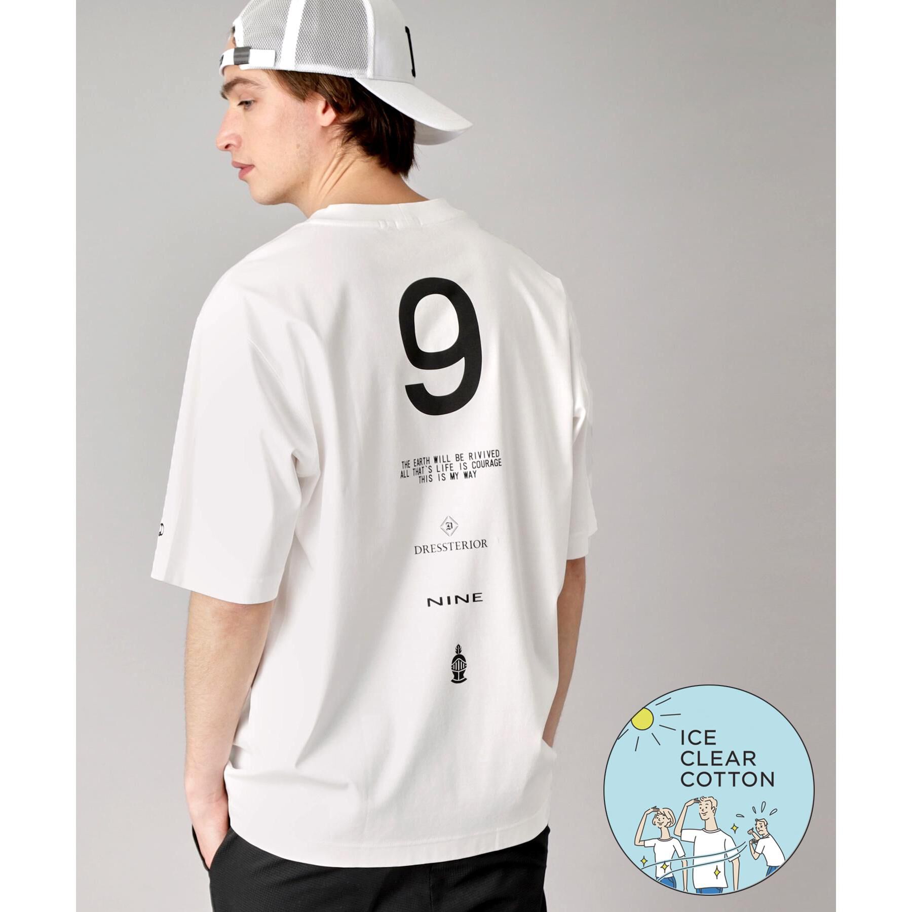 DRESSTERIOR「【接触冷感／抗菌防臭／消臭】ICE CLEAR COTTON NINEストリートTシャツ」|Tシャツ・カットソー|ホワイト(001)