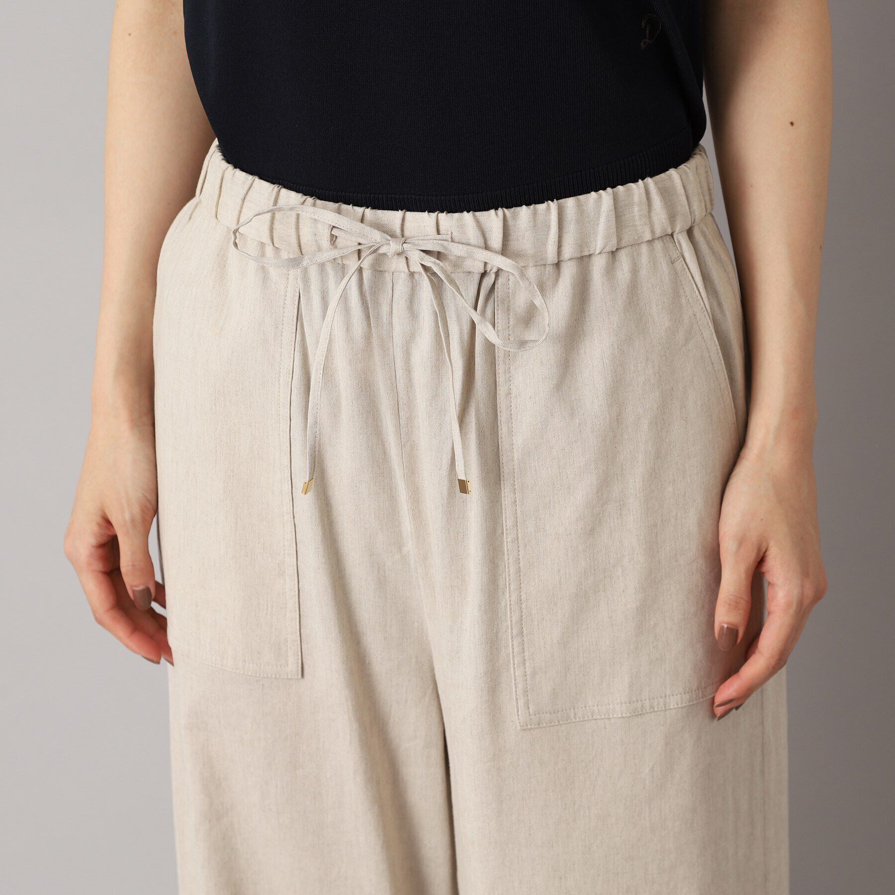 DRESSTERIOR「【接触冷感/洗える/ウエストゴム】ウォッシャブルリネンイージーワイドパンツ」|その他|