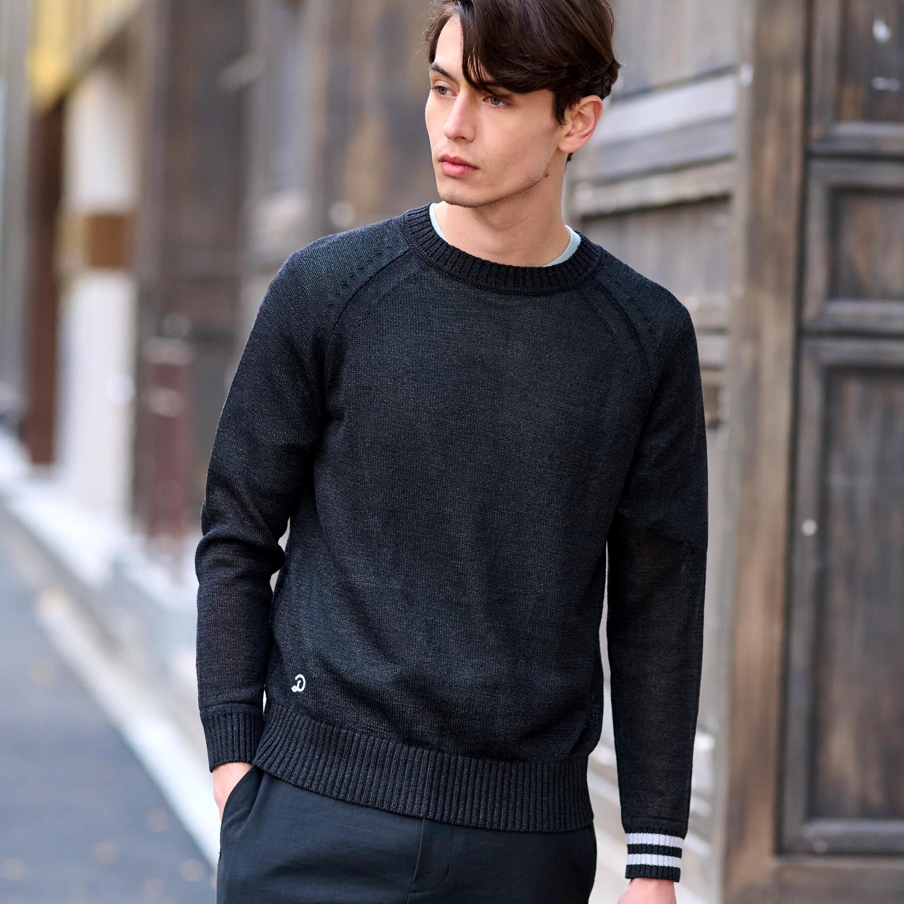 DRESSTERIOR「ペーパーコットン ドライニット」|ニット・セーター|ブラック(019)