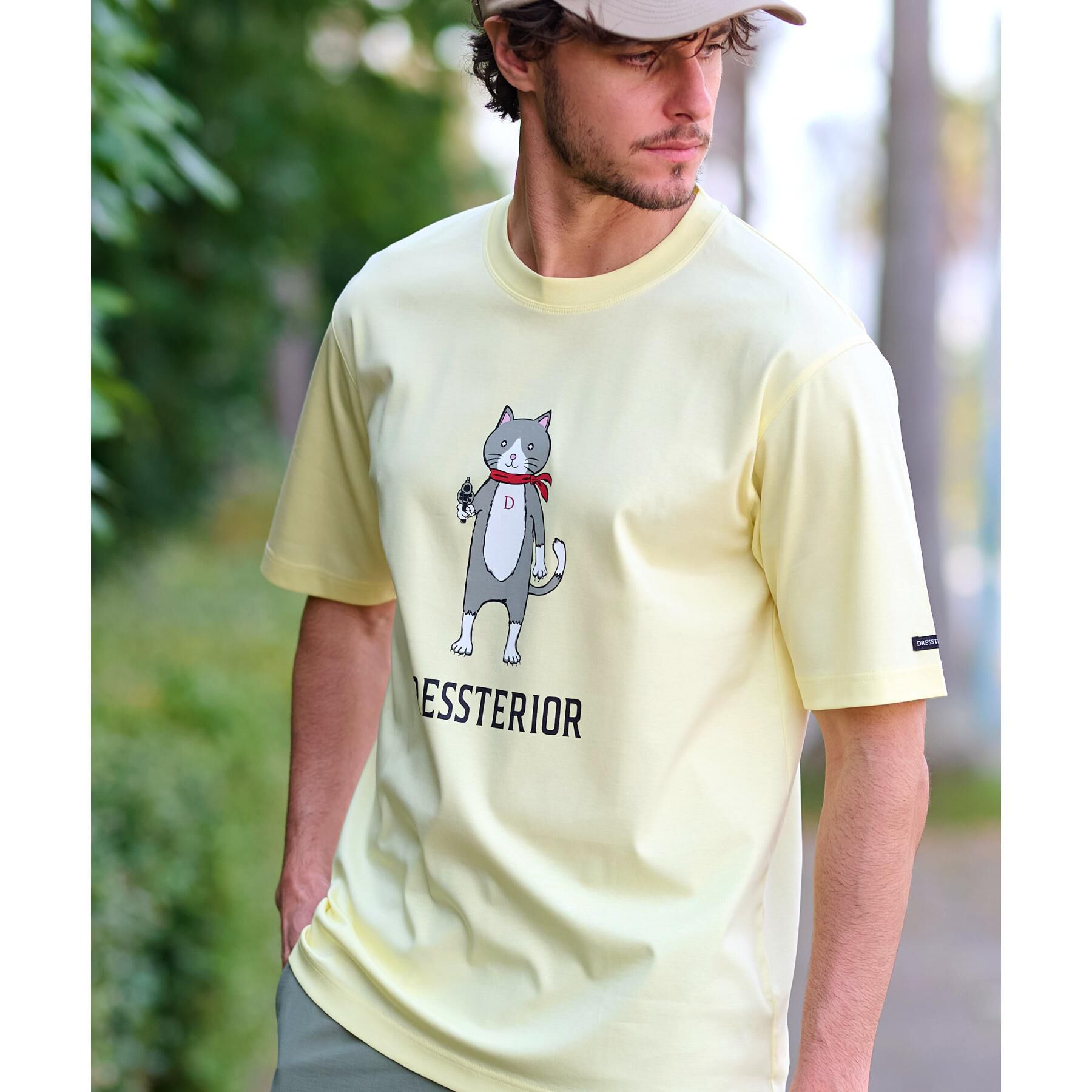 DRESSTERIOR「【接触冷感／抗菌防臭／消臭】ICE CLEAR COTTON キャットTシャツ」|Tシャツ・カットソー|