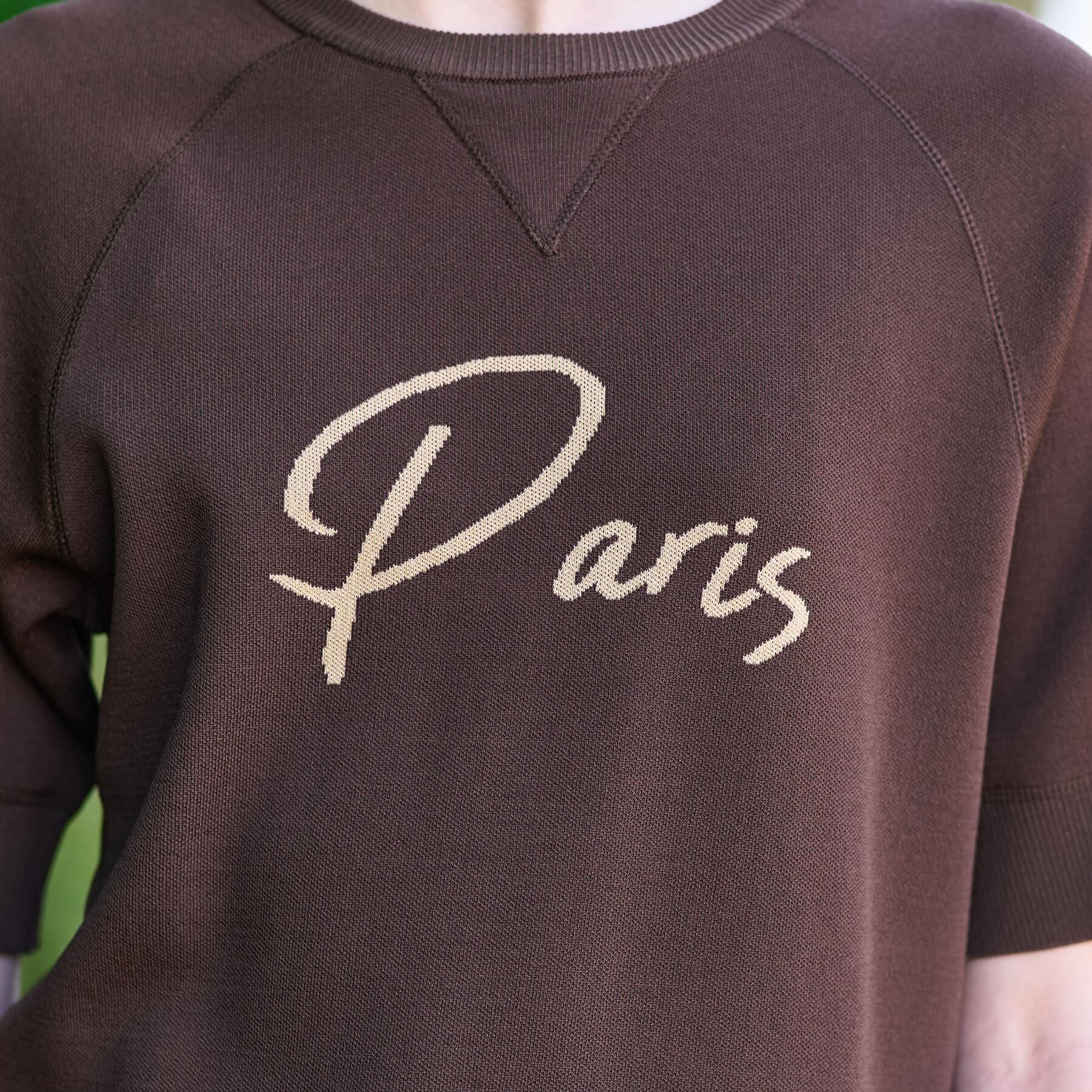 DRESSTERIOR「【洗える/オリジナルロゴ】Parisハーフスリーブジャカードニット」|ニット・セーター|