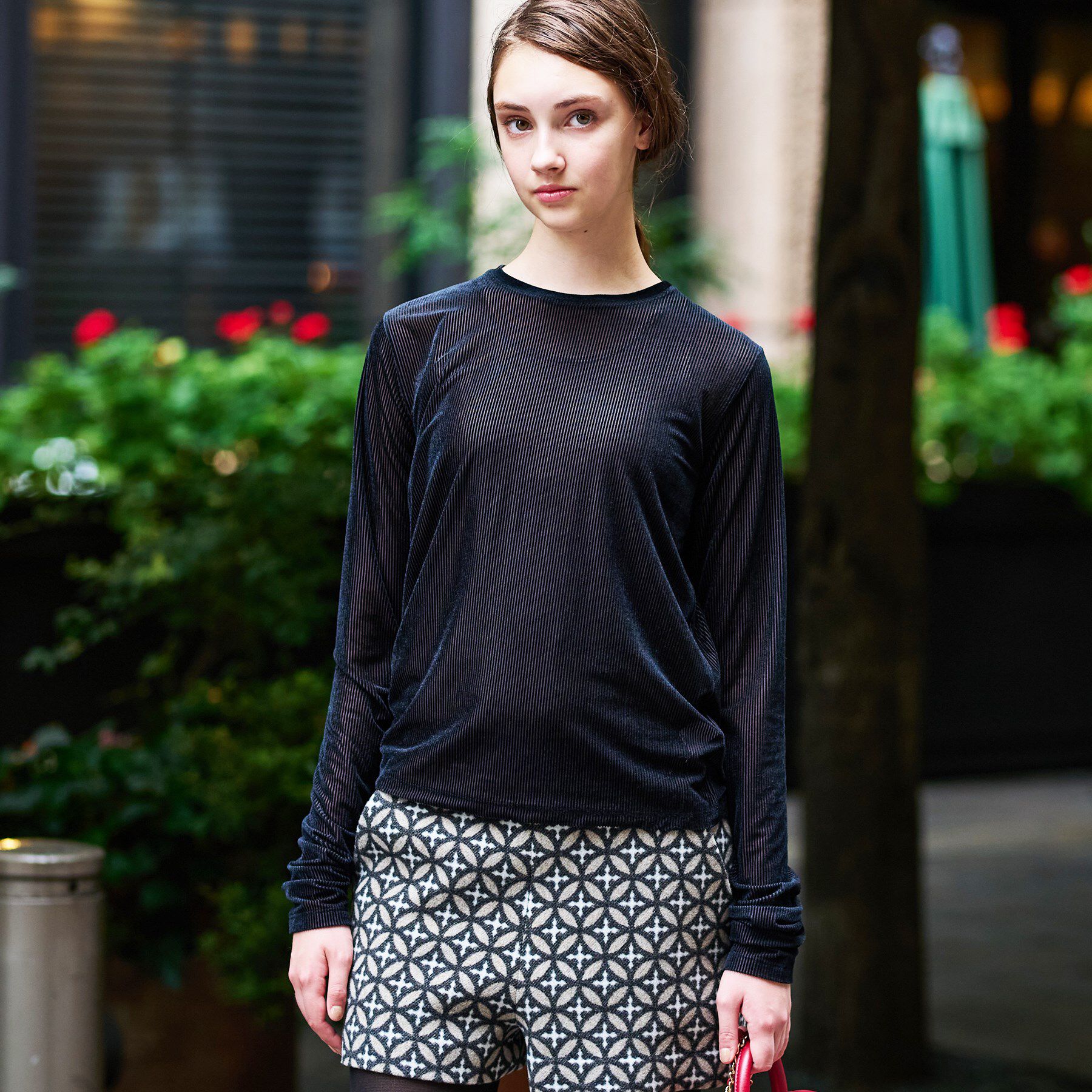 DRESSTERIOR「【洗える/リブベロア】シアーリブベロアカットソー」|Tシャツ・カットソー|ブラック(019)