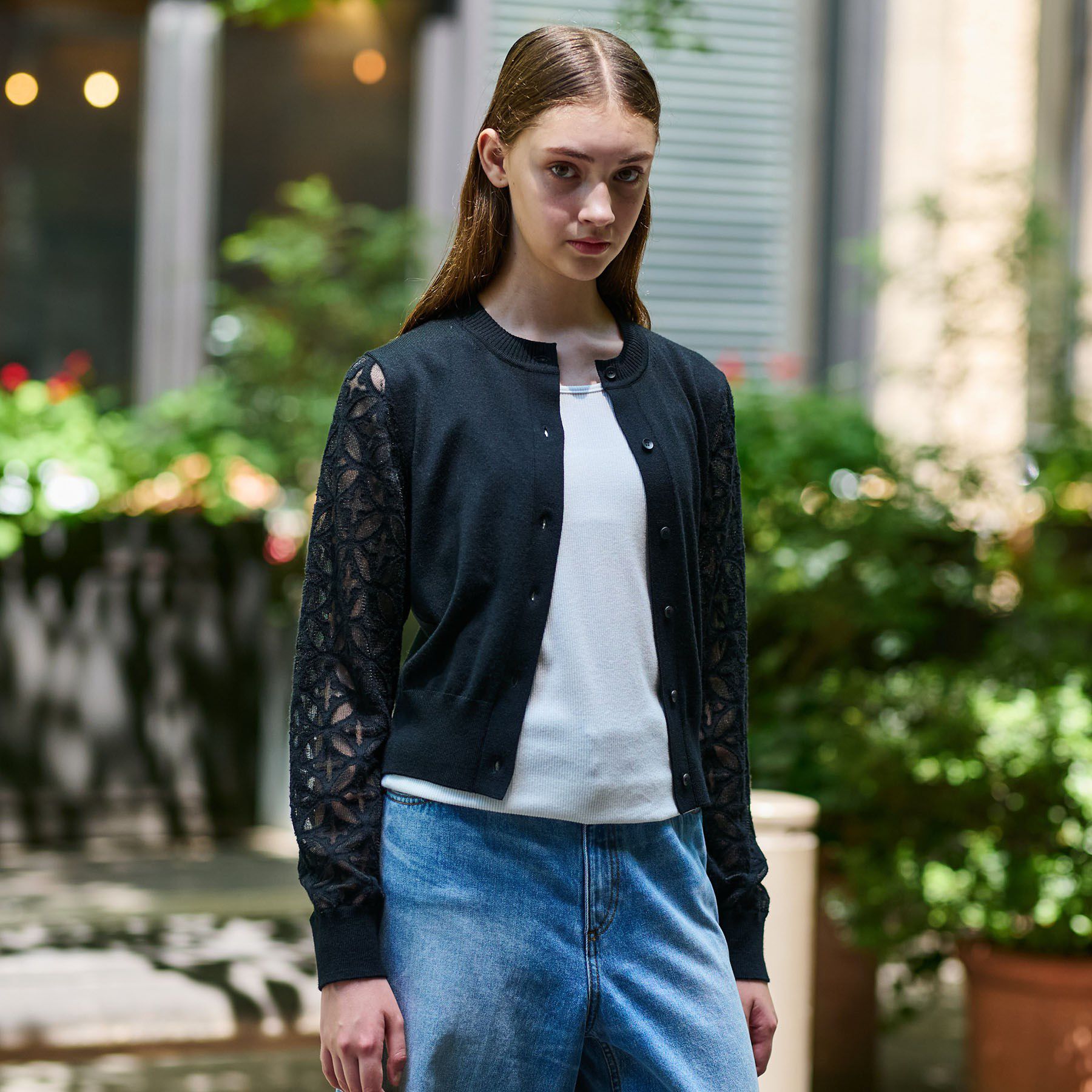 DRESSTERIOR「オーバーラップオパールスリーブカーディガン」|カーディガン|