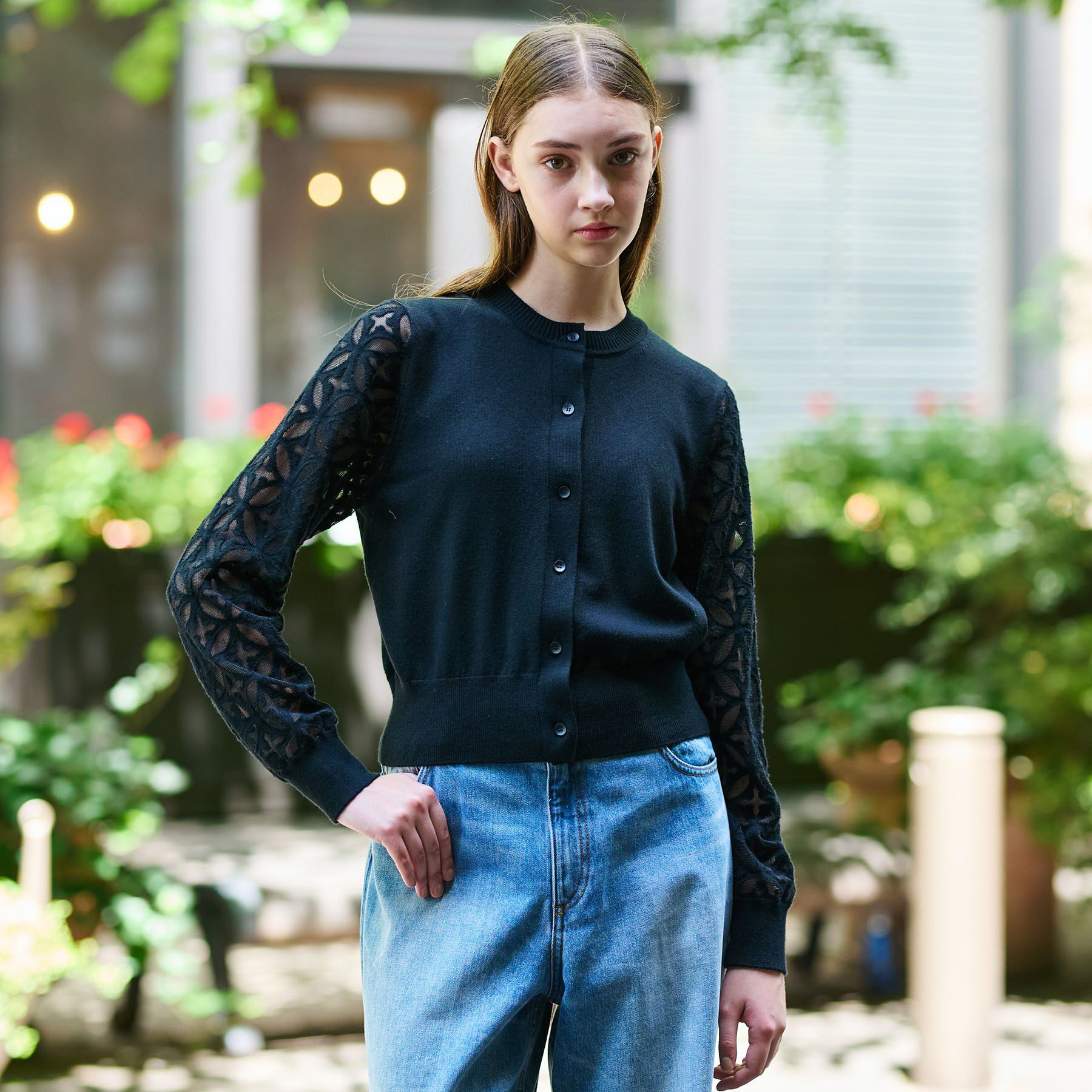 DRESSTERIOR「オーバーラップオパールスリーブカーディガン」|カーディガン|