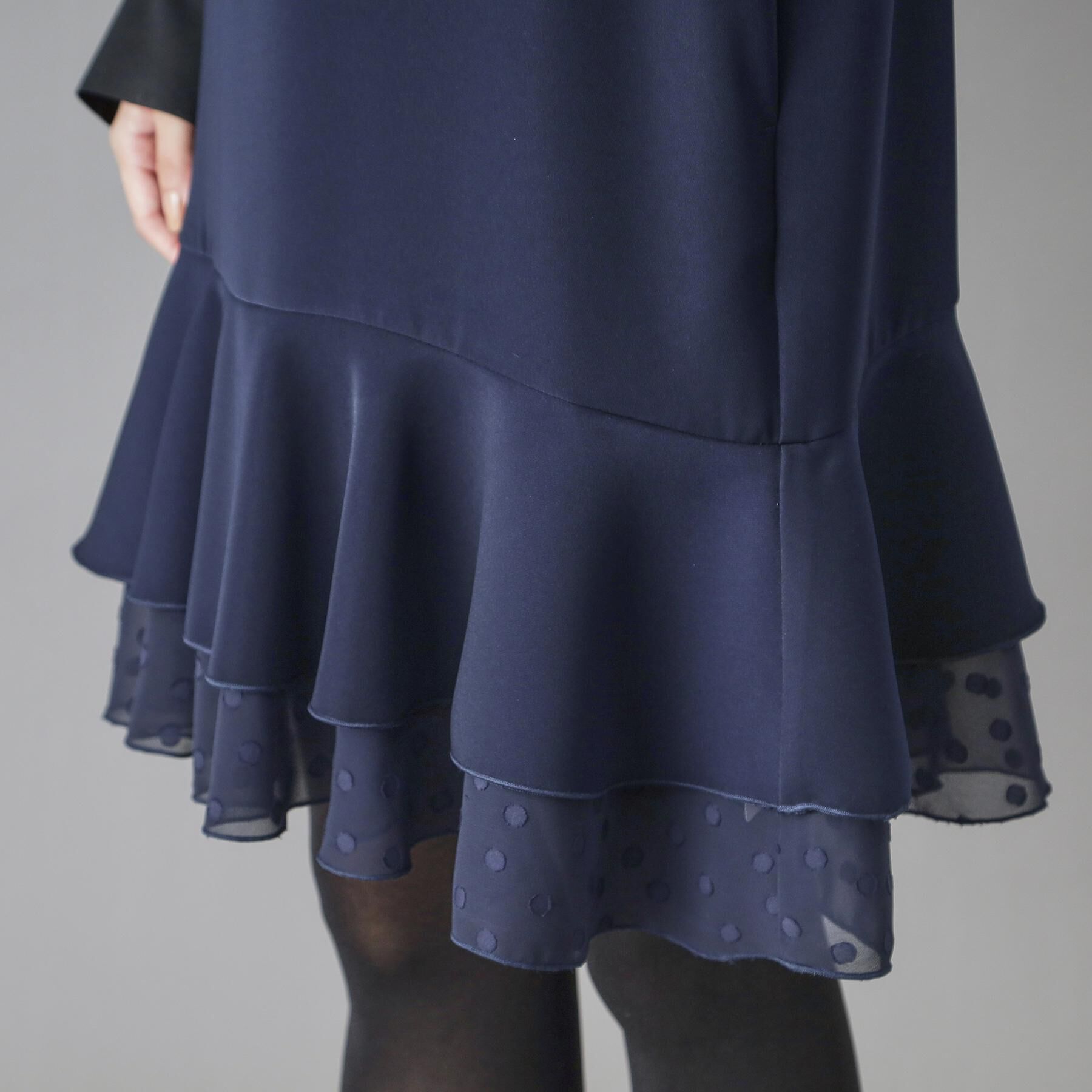 DRESSTERIOR「ダブルクロスボリュームスリーブミニワンピース」|ワンピース|