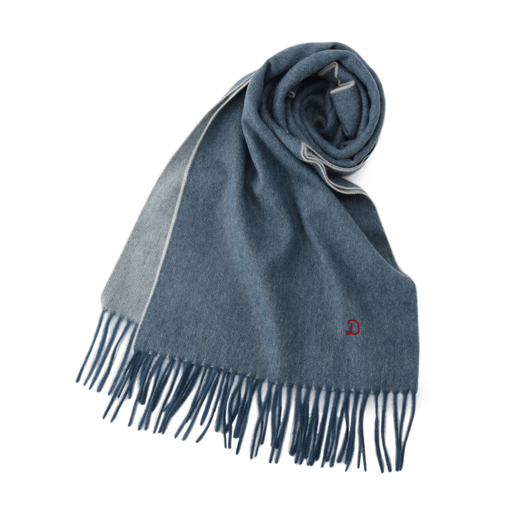 DRESSTERIOR「リバーシブルカシミヤマフラー」|ストール|サックスブルー(09