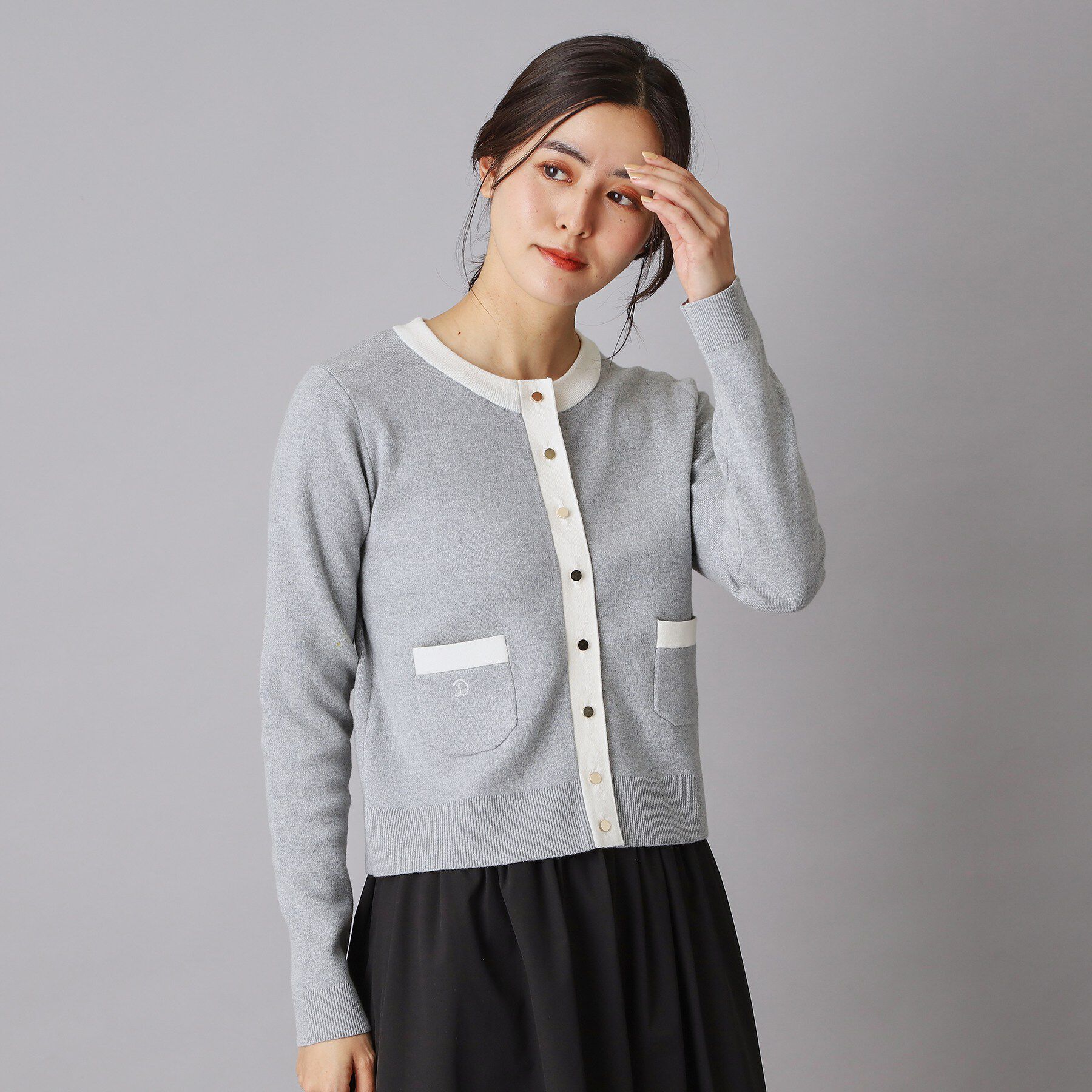 DRESSTERIOR「ウォッシャブル コットンカシミヤ コンビカーデ」|カーディガン|