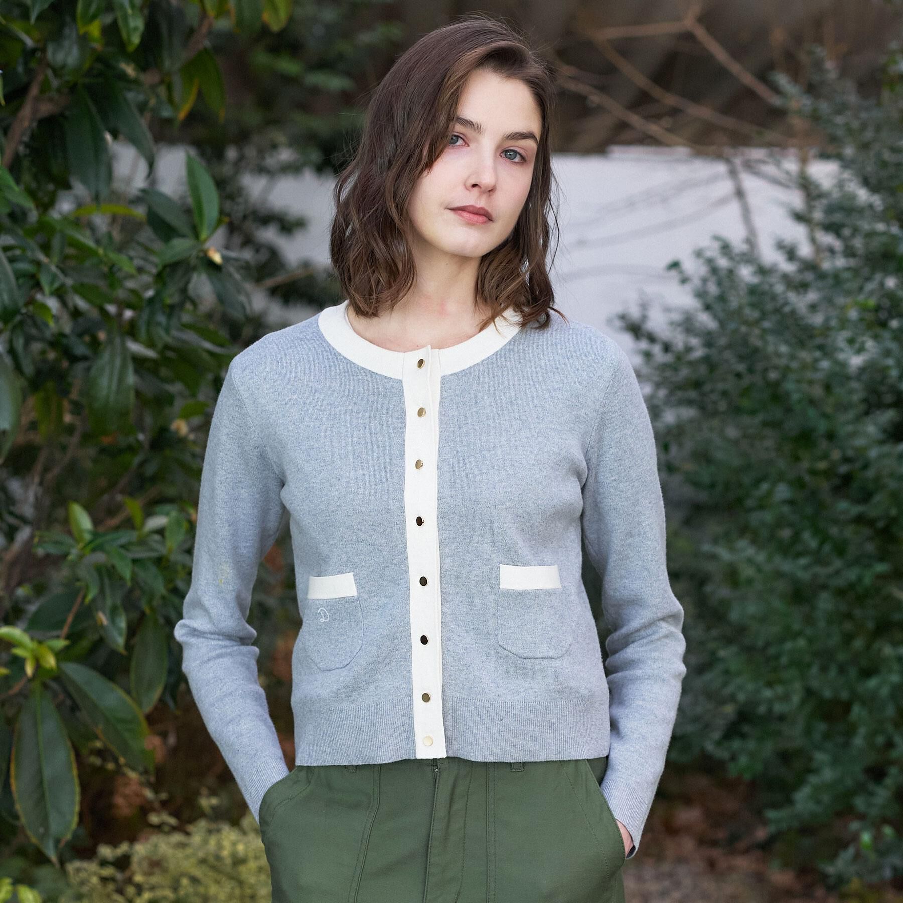 DRESSTERIOR「ウォッシャブル コットンカシミヤ コンビカーデ」|カーディガン|