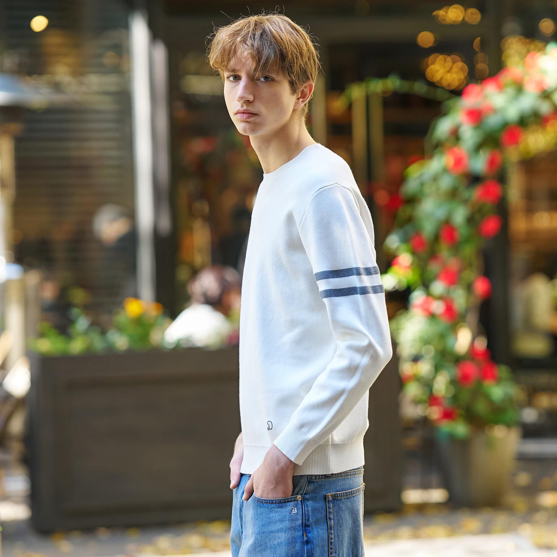 DRESSTERIOR「【ウォッシャブル】コットンスムース アームラインクルーネック」|ニット・セーター|