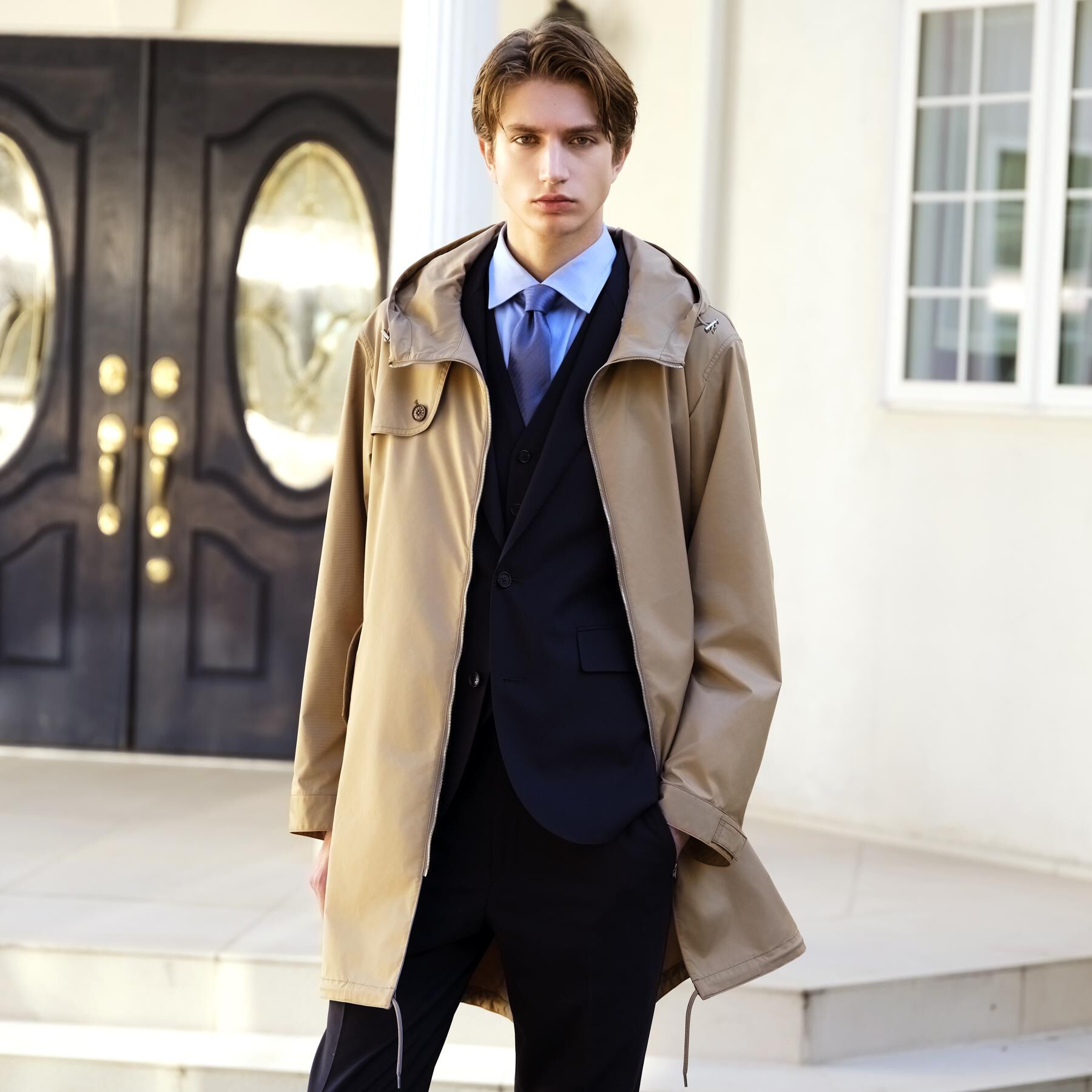 DRESSTERIOR「【撥水素材】レインプルーフ フーデッドコート」|その他|ベージュ(052)