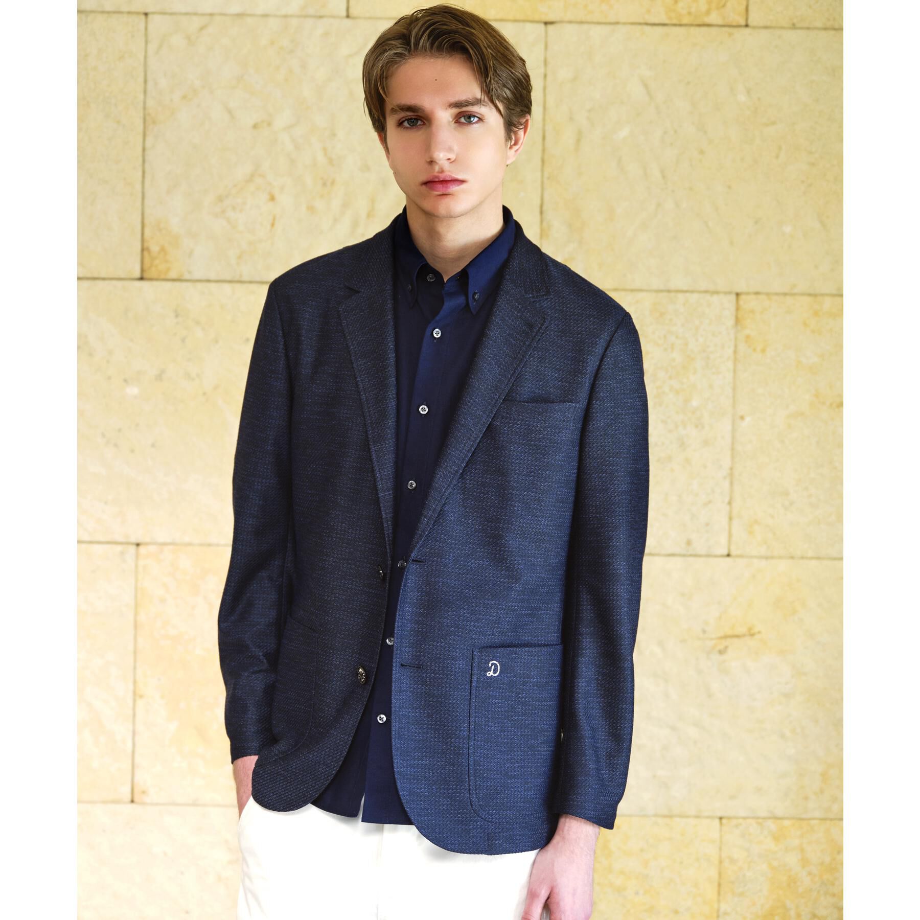 DRESSTERIOR「【Safari5月号掲載】鹿の子 コンフォータブルジャケット」|テーラードジャケット|ネイビー(094)