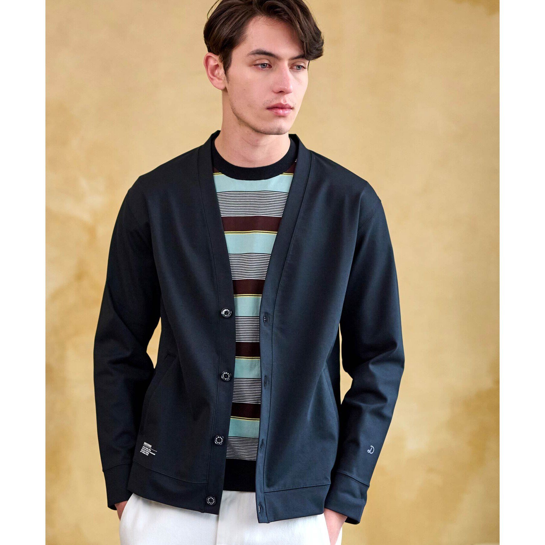 DRESSTERIOR「【接触冷感／セットアップ可】ドライタッチ ハイカウントカットソー カーディガン」|カーディガン|ブラック(019)