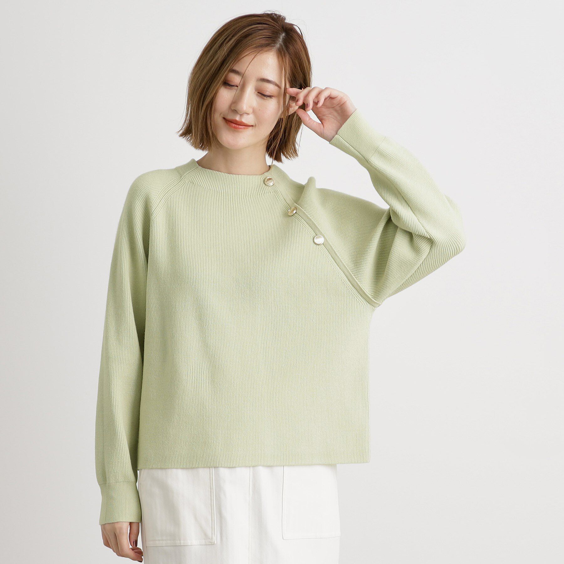 grove「肩釦ラグランスリーブプルオーバー」|ニット・セーター|