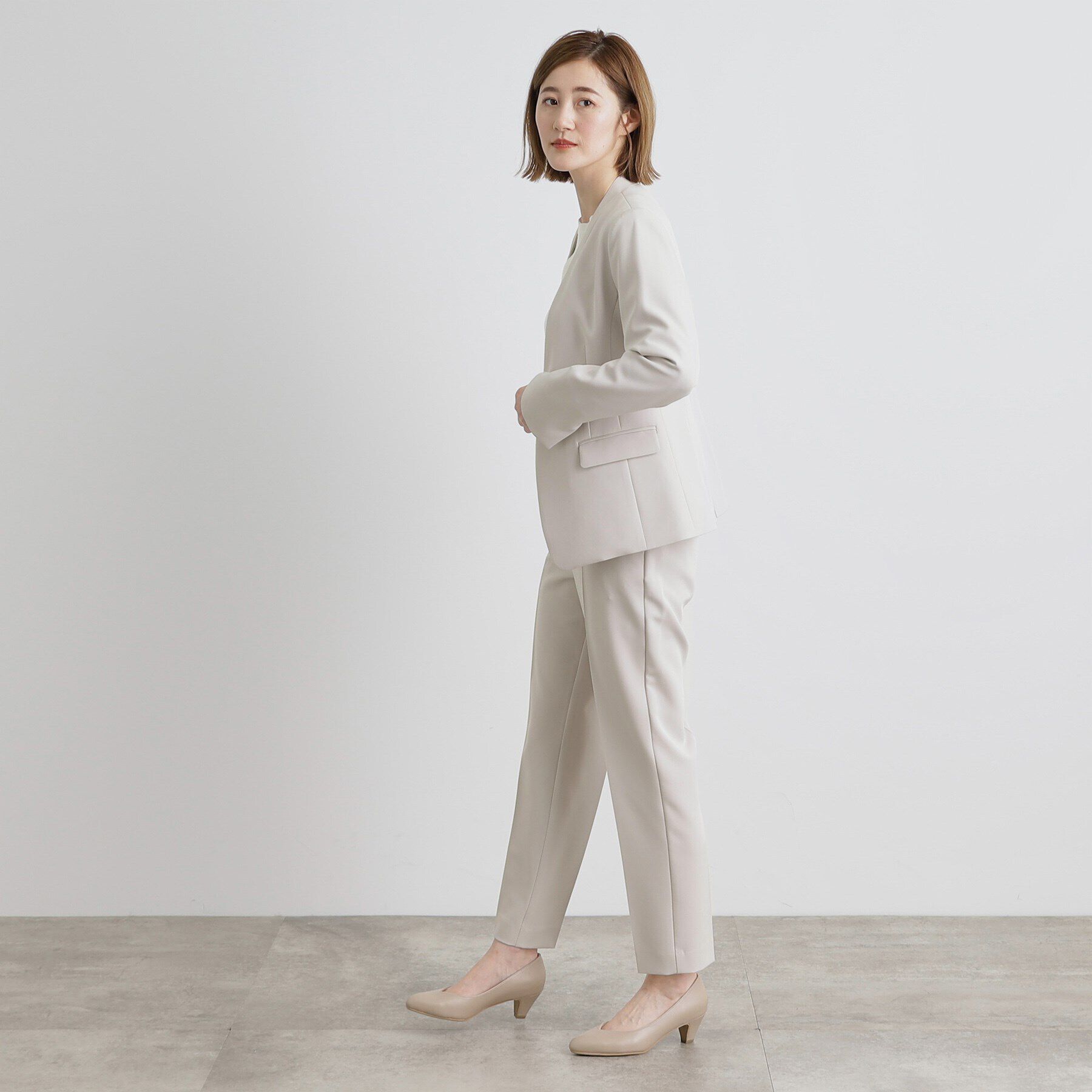 grove「しなやかストレッチ イージーケアテーパードパンツ」|その他|