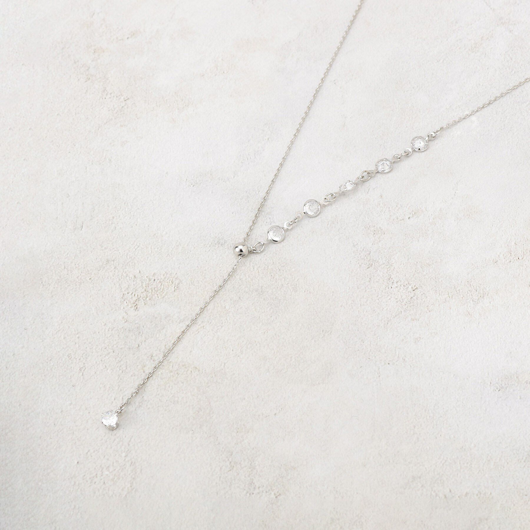 grove「ビジューラインY字スライドネックレス」|ネックレス|シルバー(006)