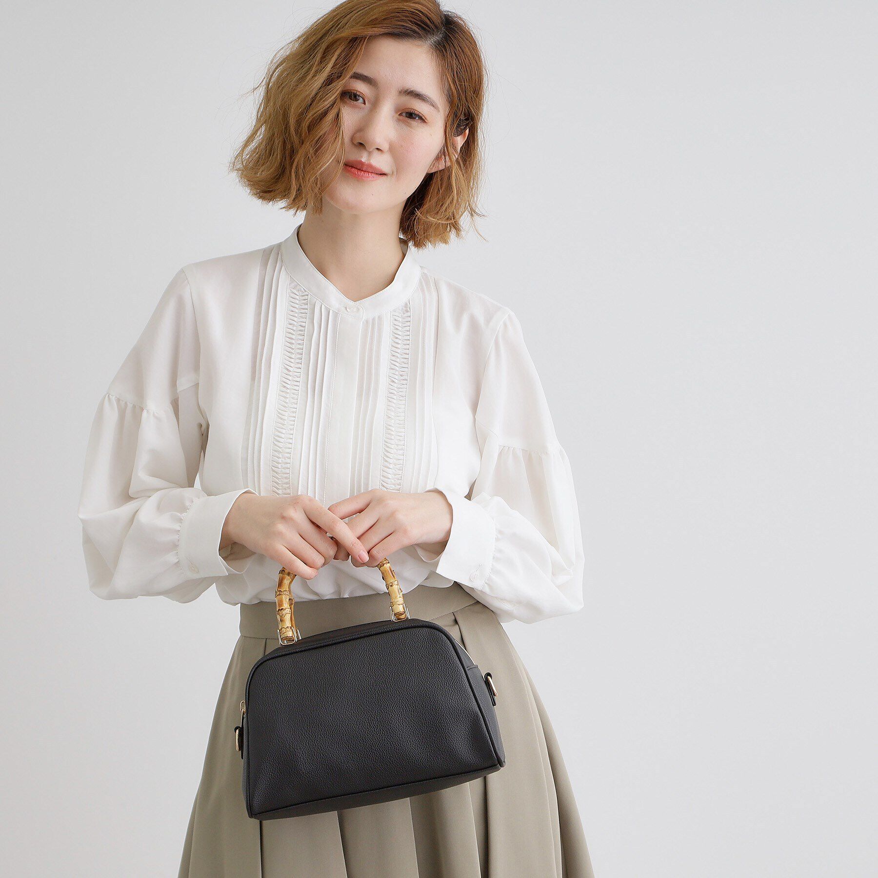 grove「【雑誌掲載】バンブーハンドル2WAYボストン」|ボストンバッグ|