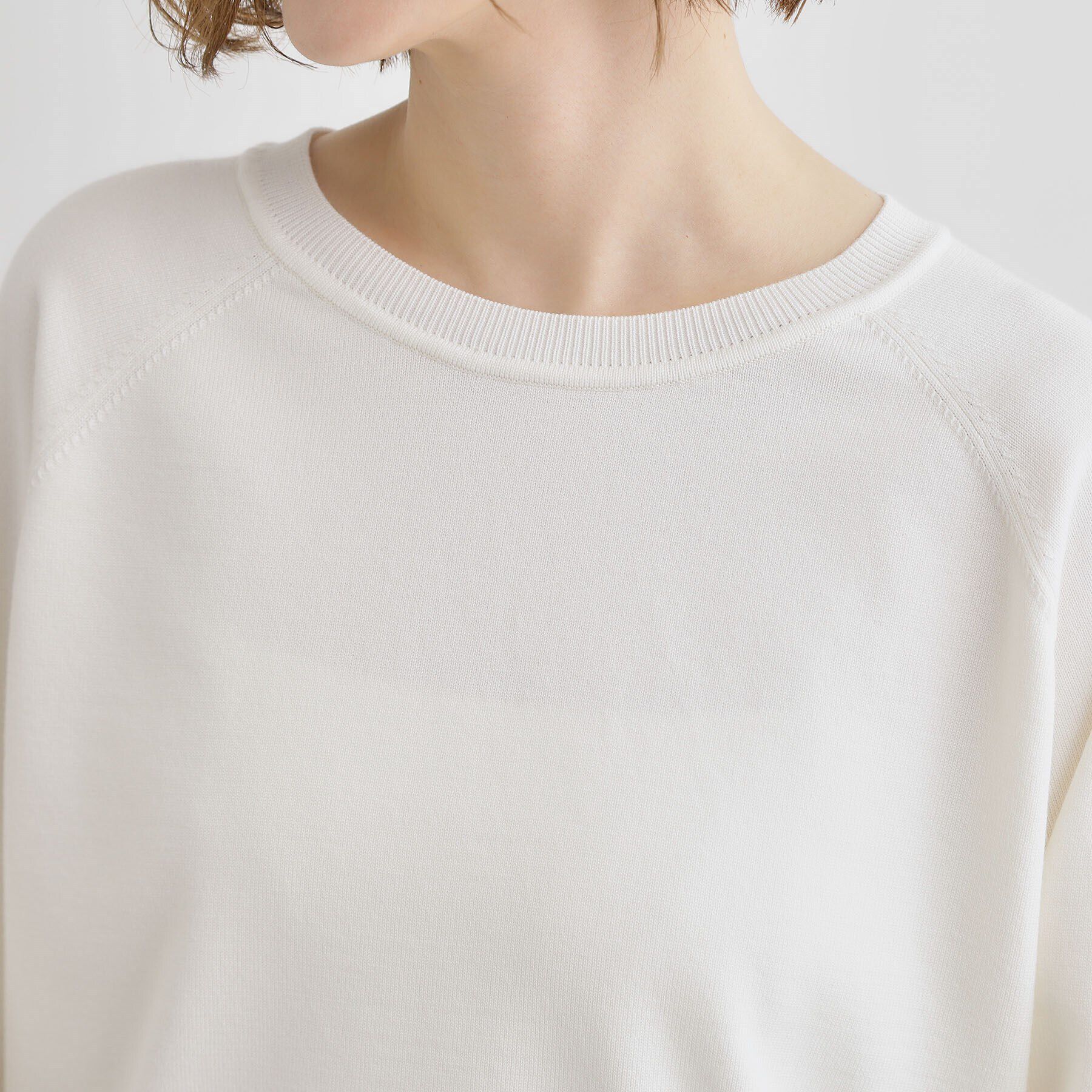 grove「袖口釦ボリュームスリーブクルーネックニット」|ニット・セーター|