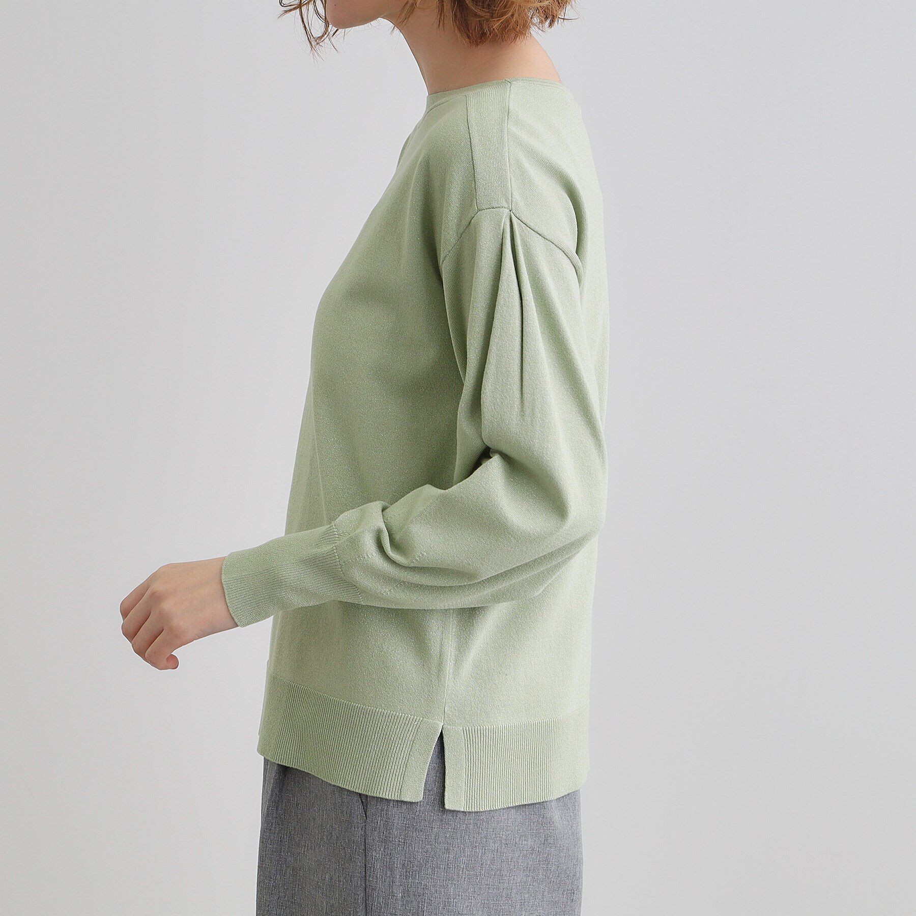 grove「袖タックラメニットプルオーバー」|Tシャツ・カットソー|