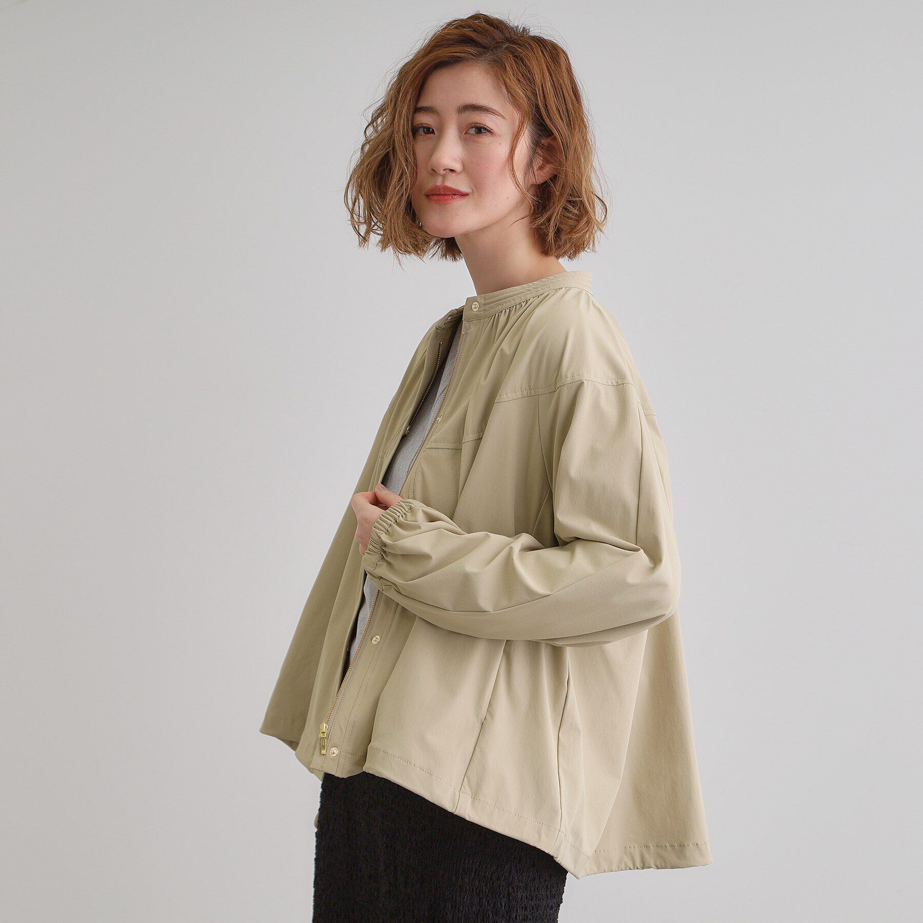 grove「【撥水・洗える】テントラインブルゾン」|ブルゾン・スタジャン|