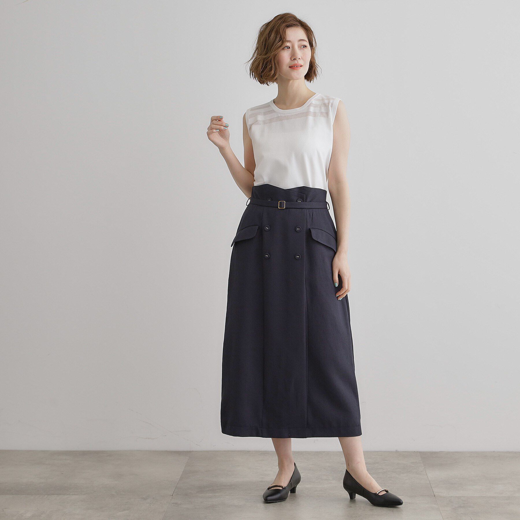 grove「【雑誌掲載】シアー素材使いアンサンブルニット」|その他|