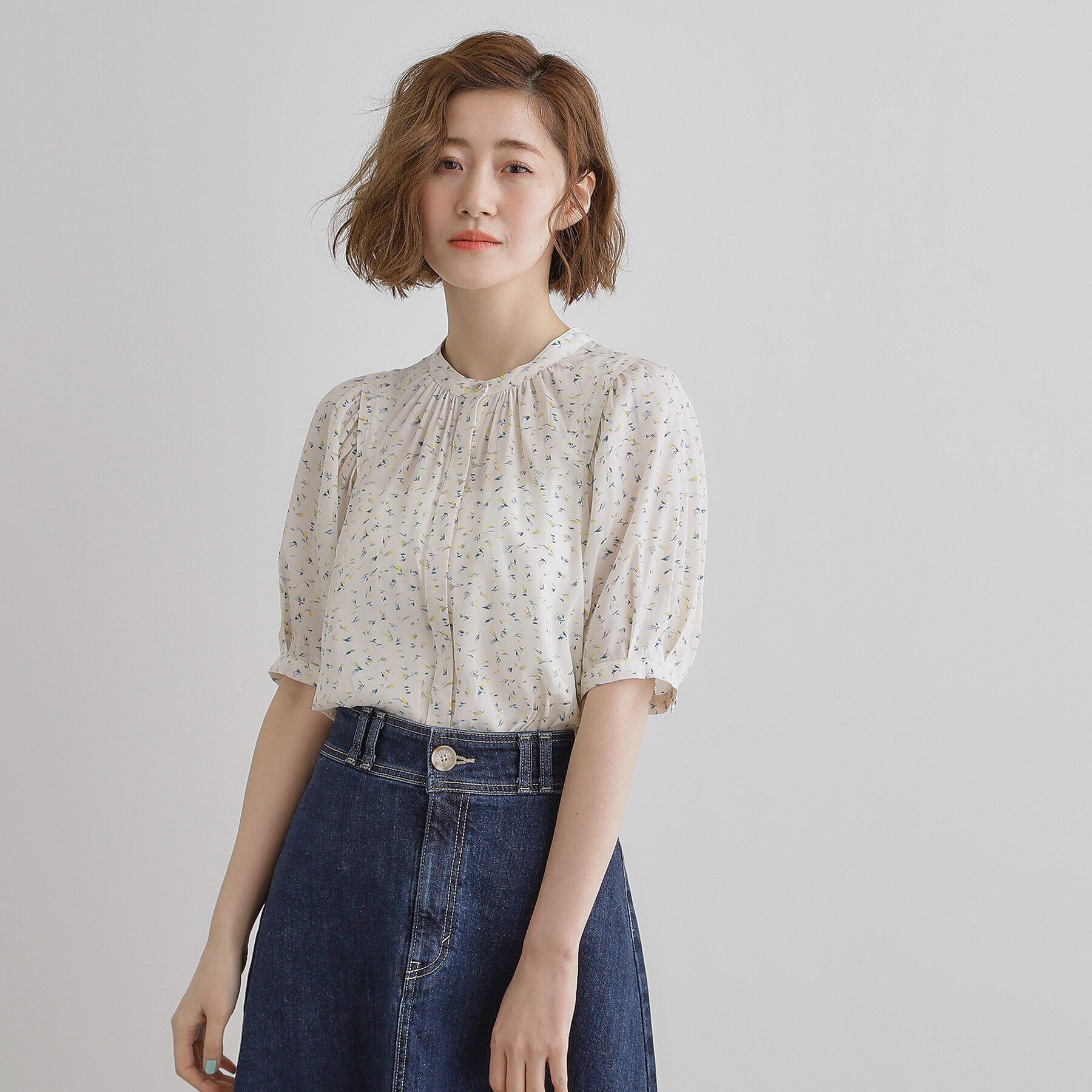 grove「【洗える】ヴィンテージサテンウイングスリーブブラウス」|シャツ・ブラウス|