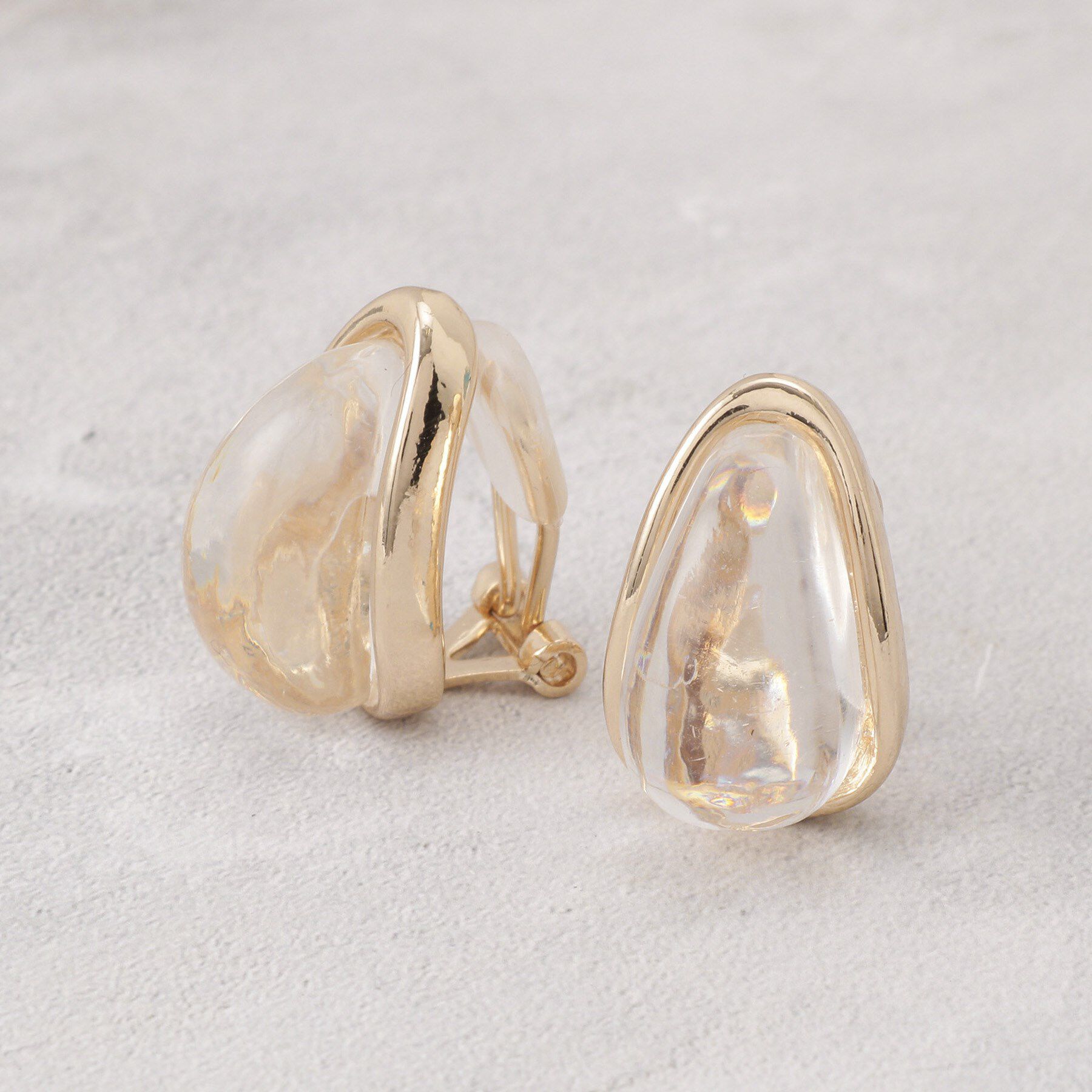 grove「ビッグクリアメタルイヤリング」|イヤリング|ゴールド(007)