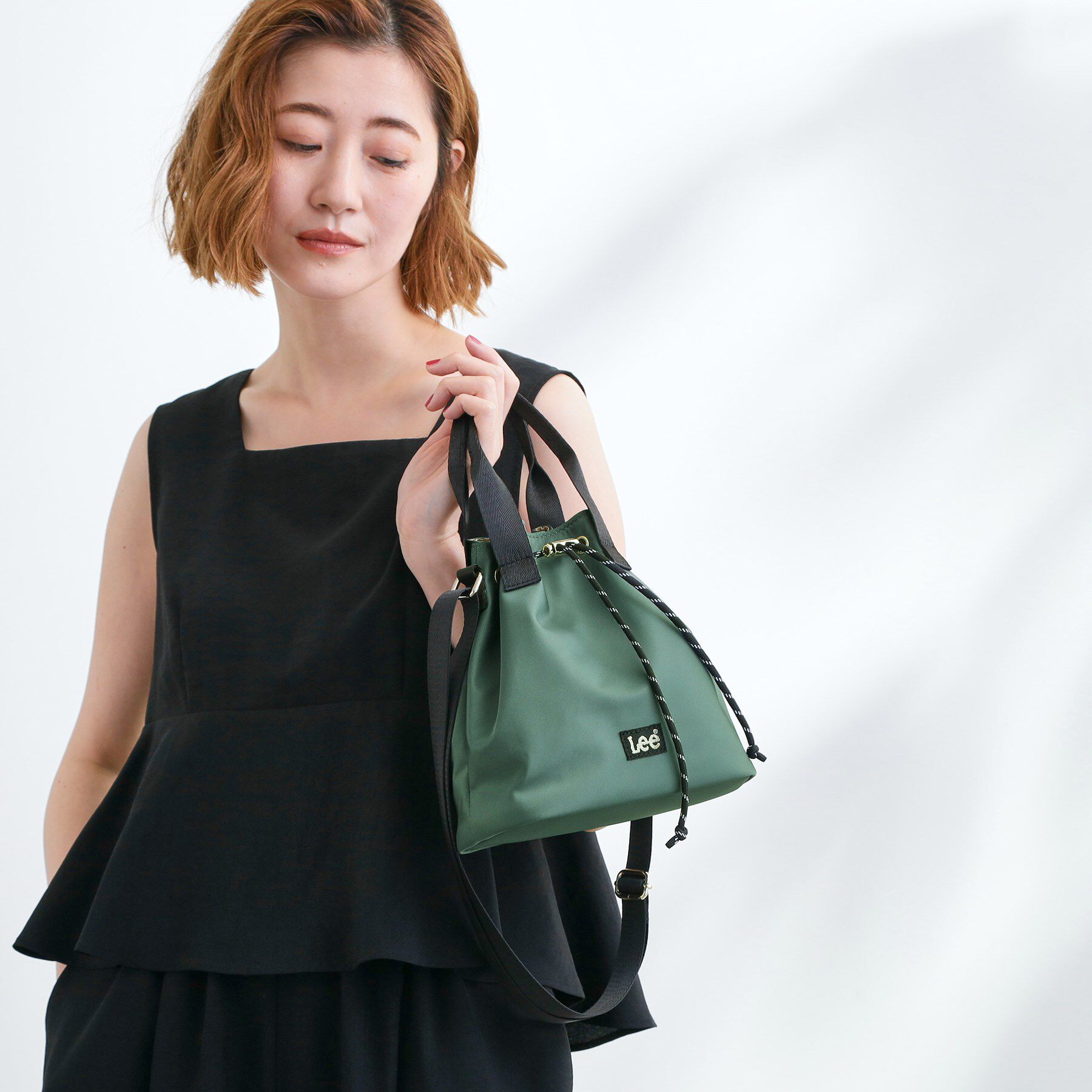 grove「【Lee別注・撥水】巾着ハンドルショルダー」|ショルダー・メッセンジャー|