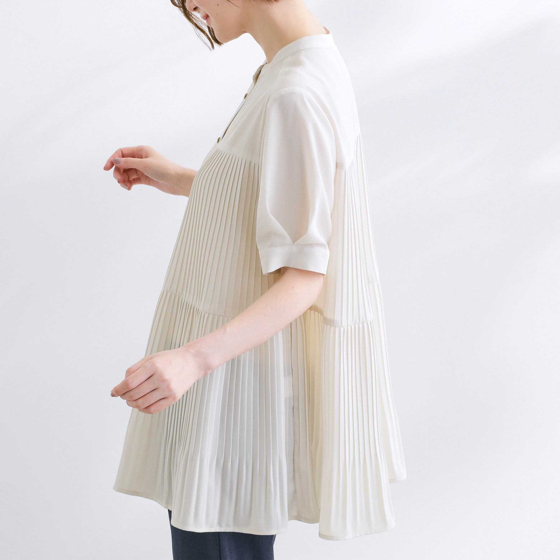 grove「【体型カバー】ラフに着たい　ティアードプリーツブラウス」|シャツ・ブラウス|