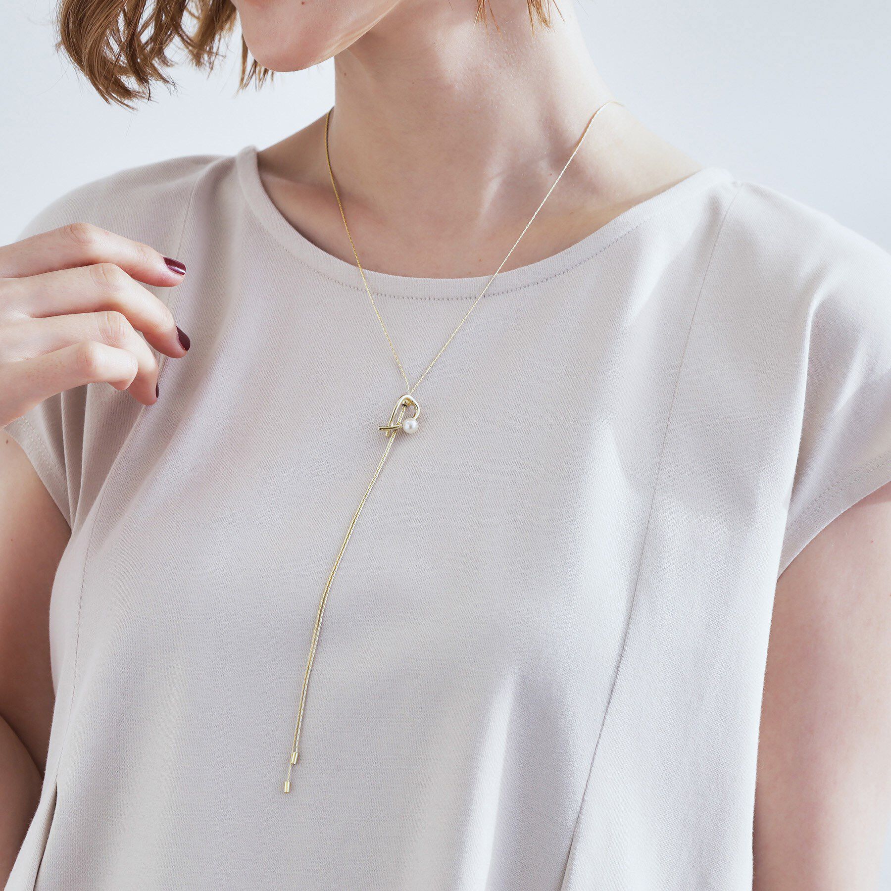 grove「パール調メタルスライドネックレス」|ネックレス|