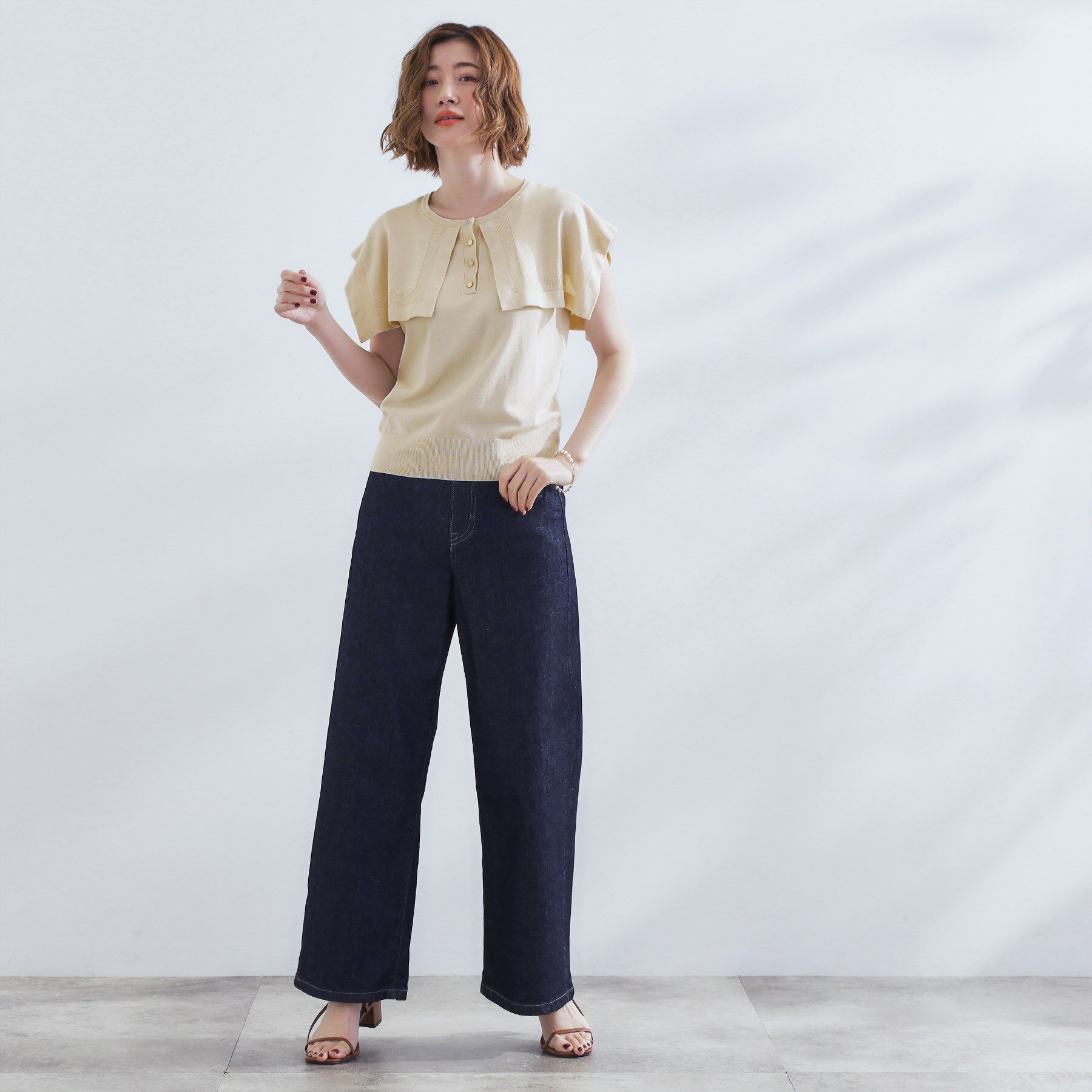 grove「【ひんやり/UVカット】大人の可愛さ　セーラーカラーニット」|ニット・セーター|