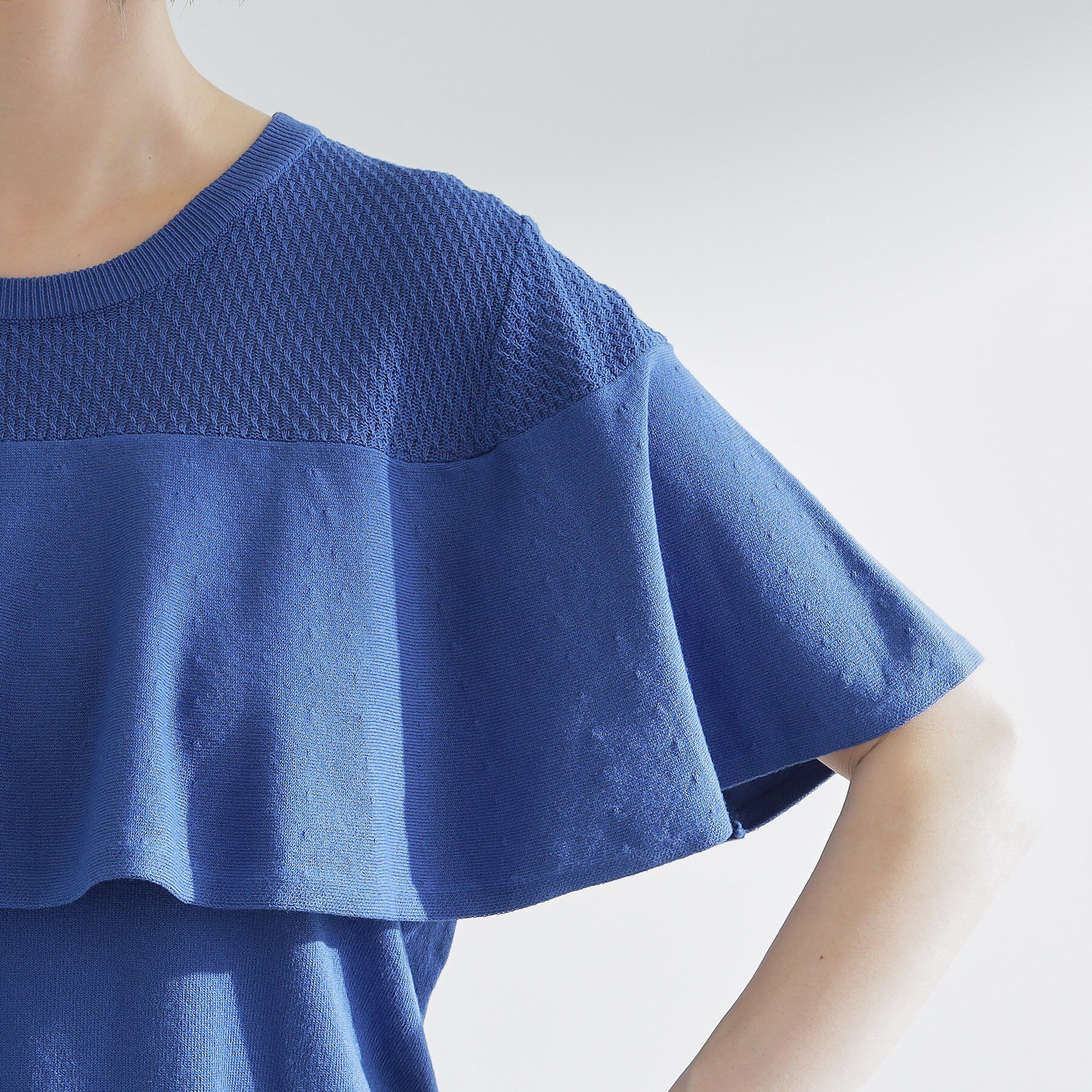 grove「涼しくて華やか1枚で差の付く　ケープフリルニット」|ニット・セーター|