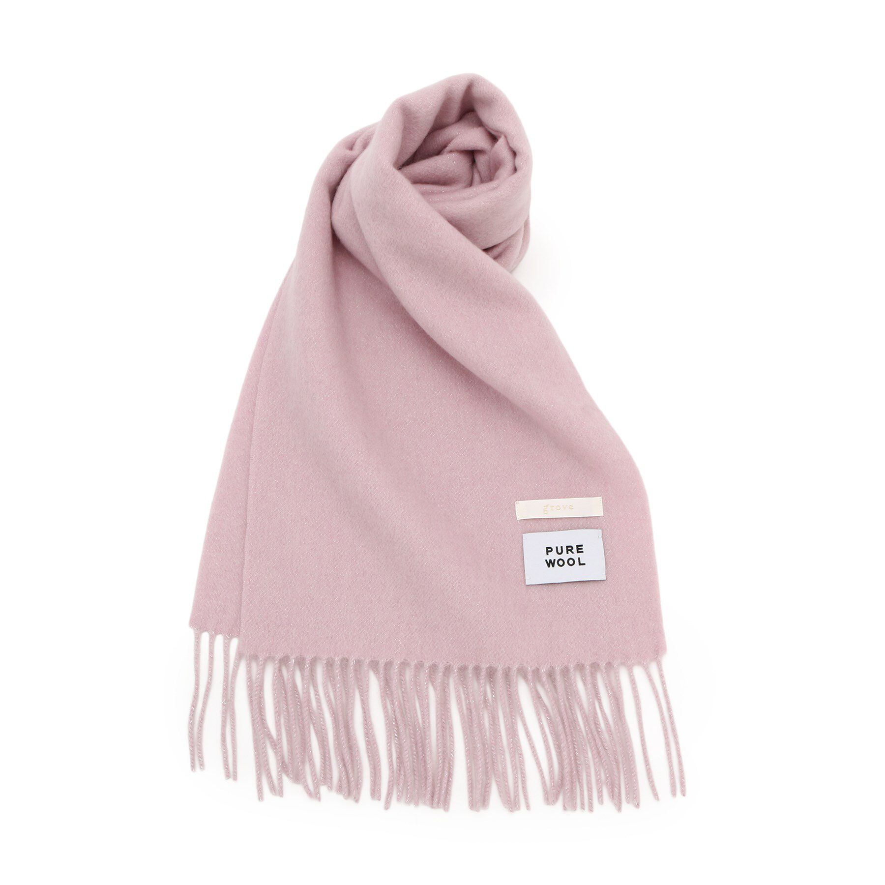 grove「洗えるウール混ラメマフラー」|ストール|ピンク(871)