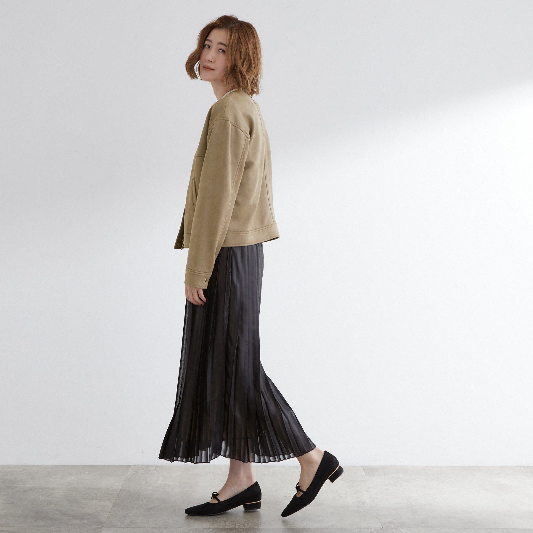 grove「日常を華やかにするスエード調ブルゾン」|ブルゾン・スタジャン|