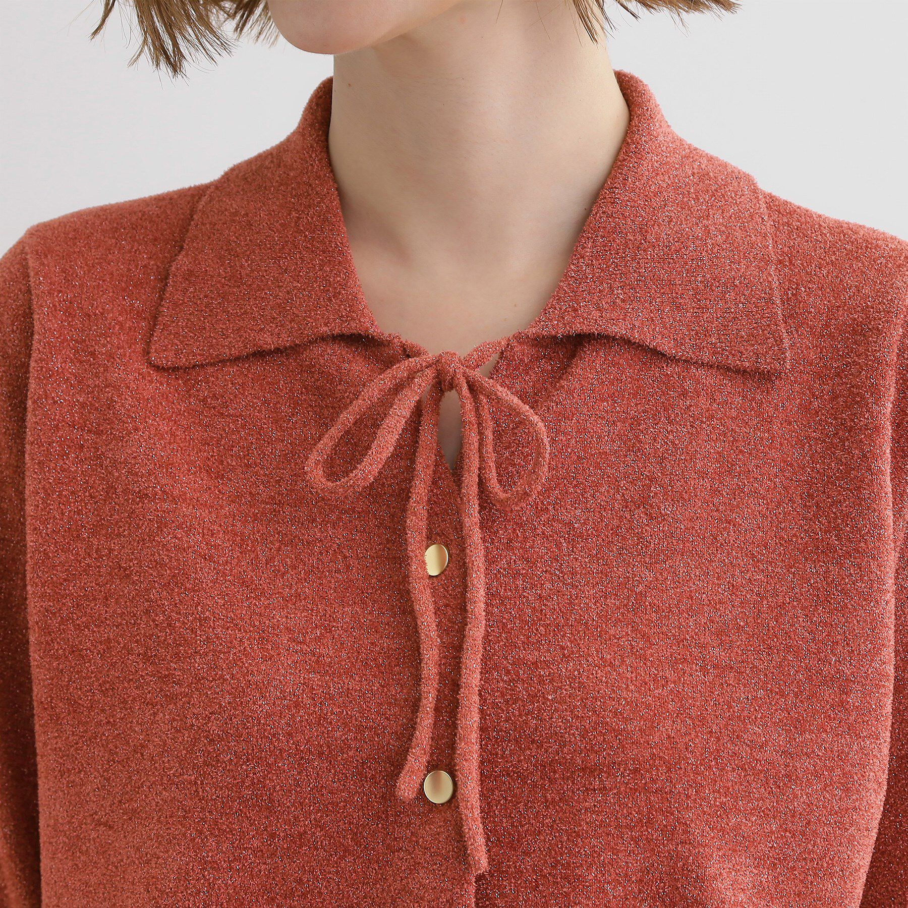 grove「華やぐラメモールで秋先取り　衿付きプルオーバーニット」|ニット・セーター|