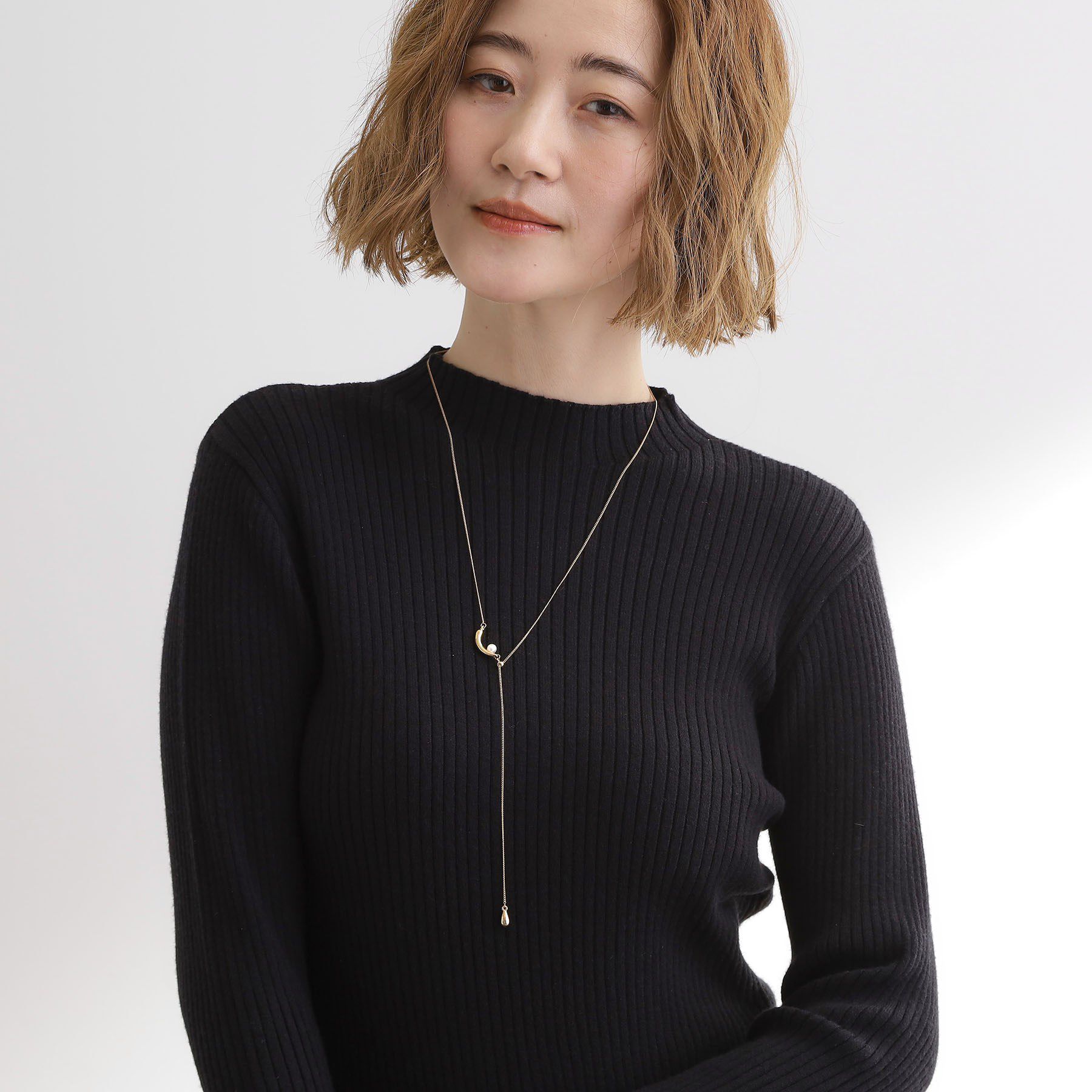 grove「三日月メタルパール調スライドネックレス」|ネックレス|