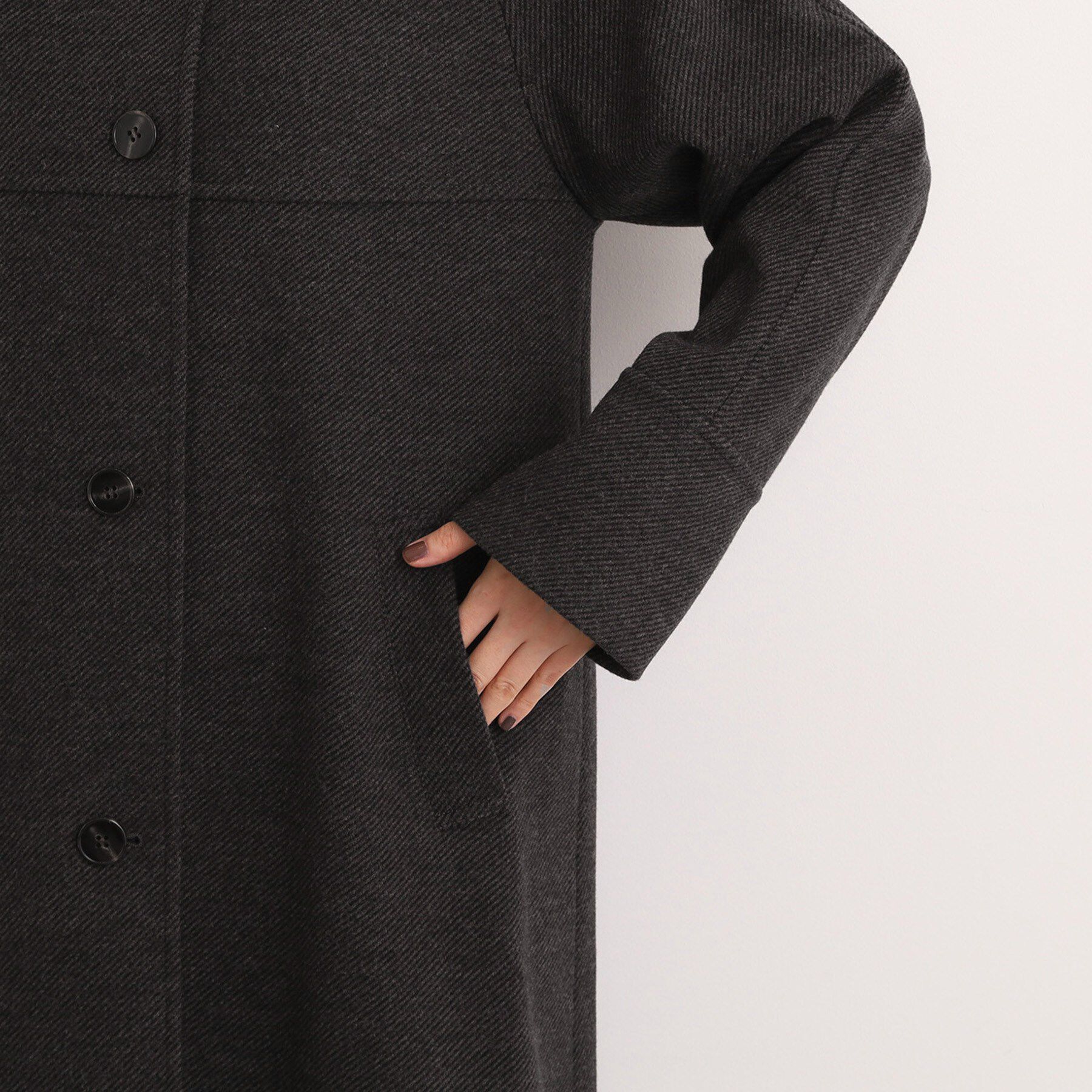 grove「クラシカルな佇まい 大人のステンカラーロングコート」|ステンカラーコート|