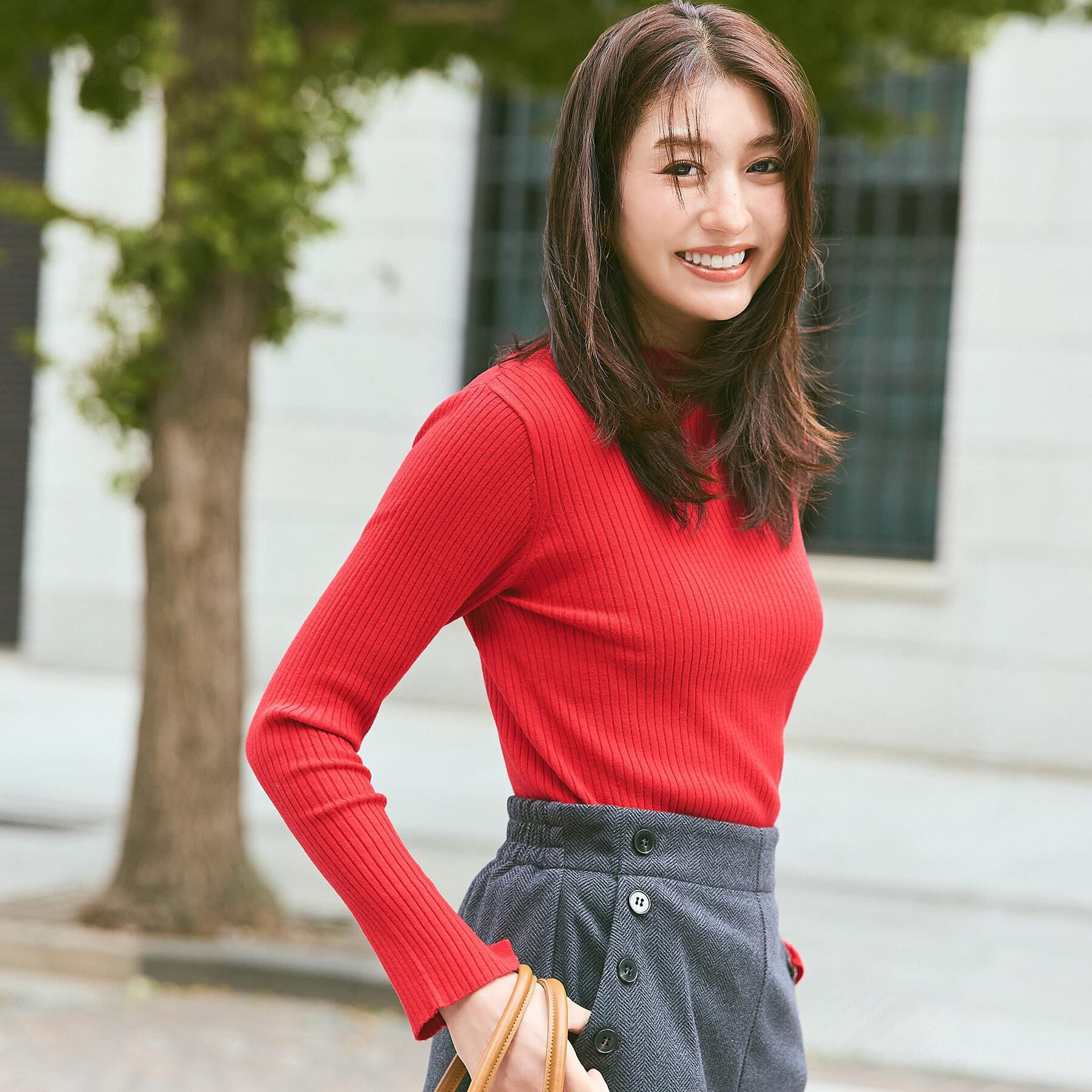 grove「【吸湿発熱／帯電防止】ハイネックリブプルオーバー」|ニット・セーター|