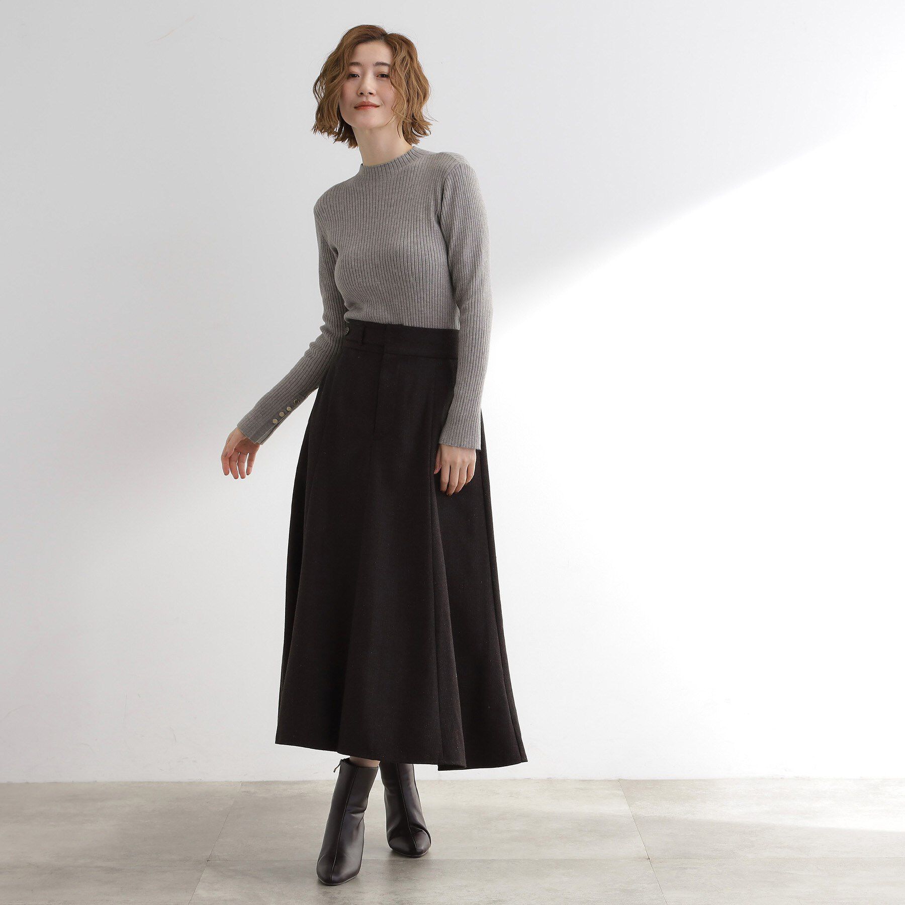 grove「【吸湿発熱／帯電防止】ハイネックリブプルオーバー」|ニット・セーター|