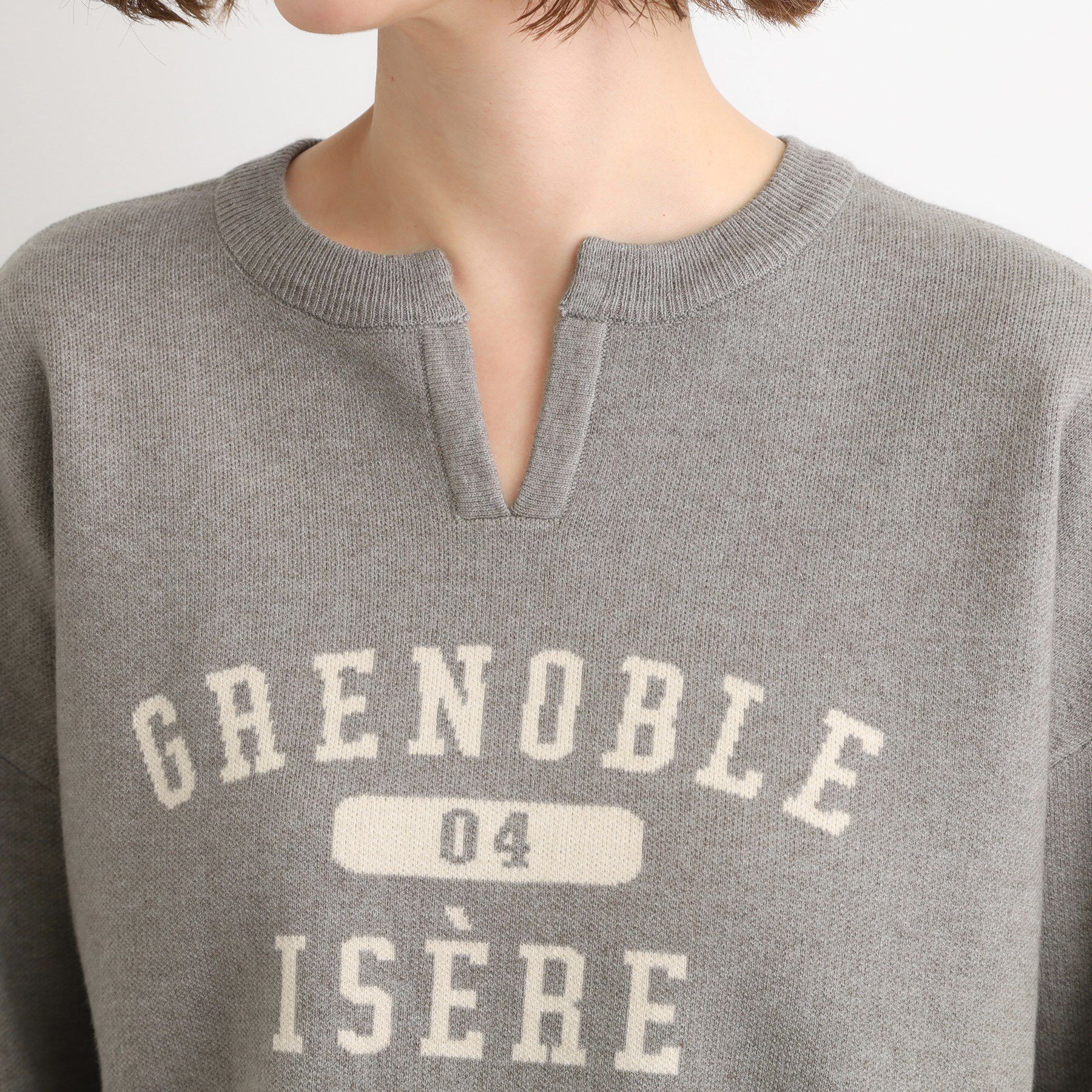 grove「カレッジロゴキーネックニット」|ニット・セーター|