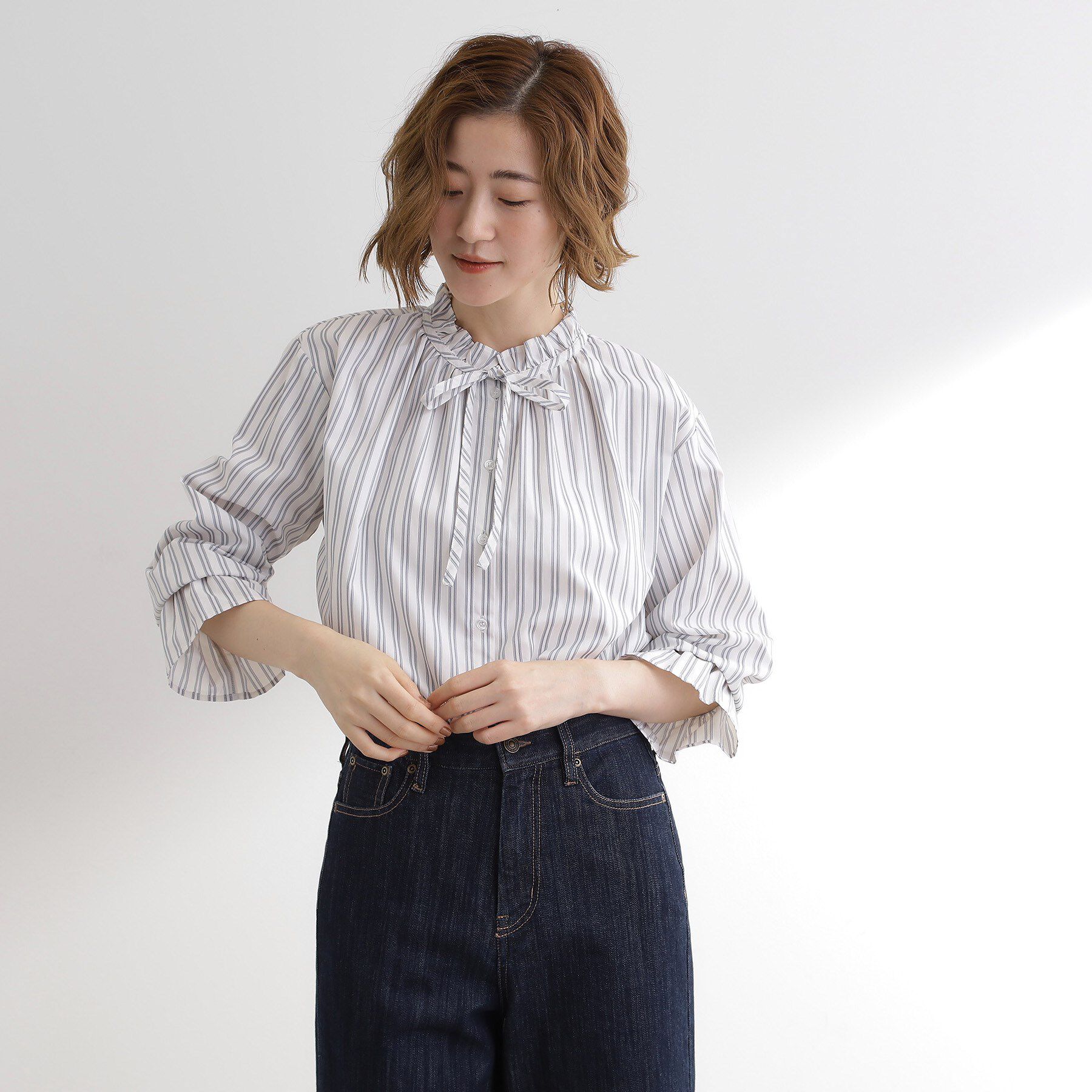 grove「フリルカラーリボンブラウス」|シャツ・ブラウス|