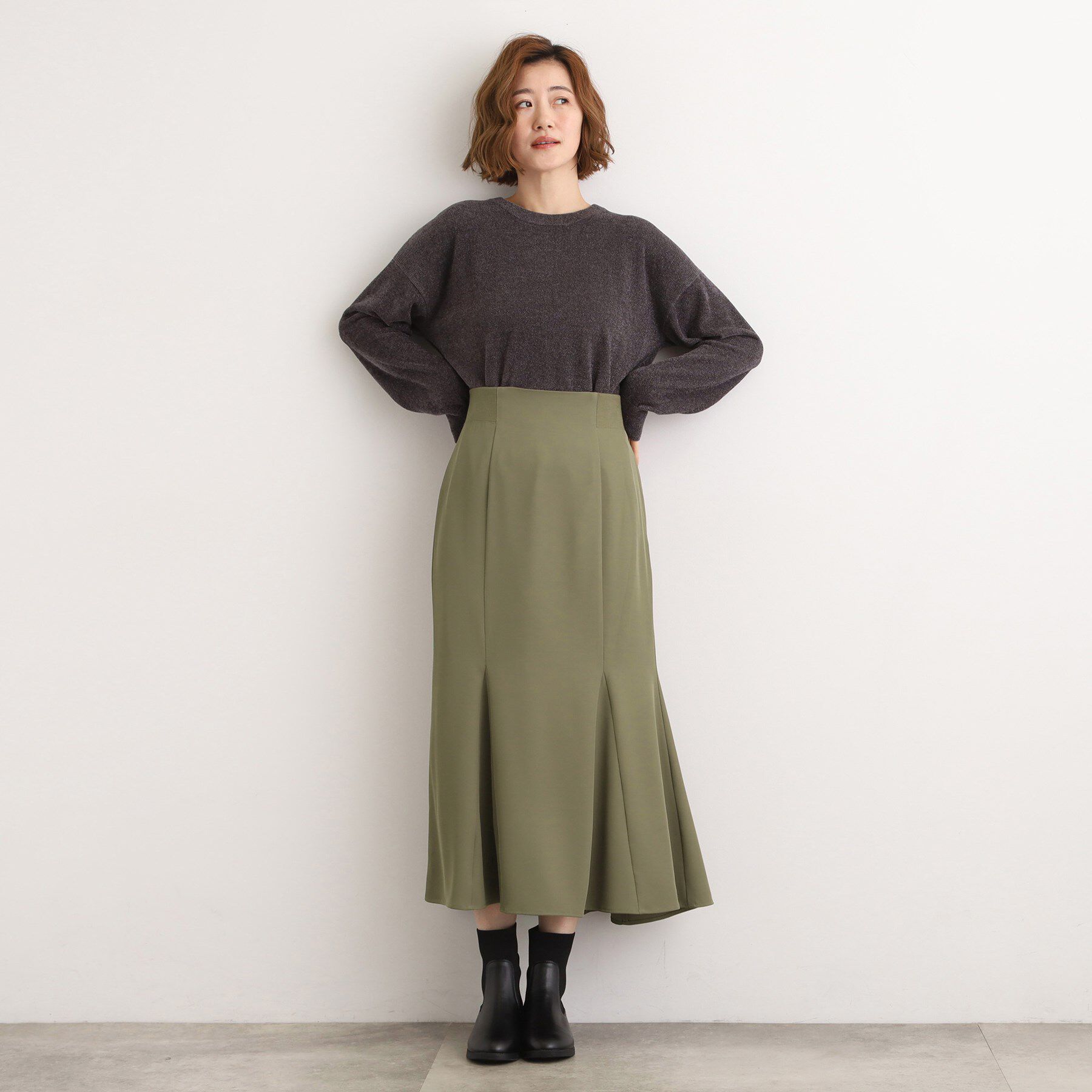 grove「ウエストサイドリブマーメイドスカート」|スカート|