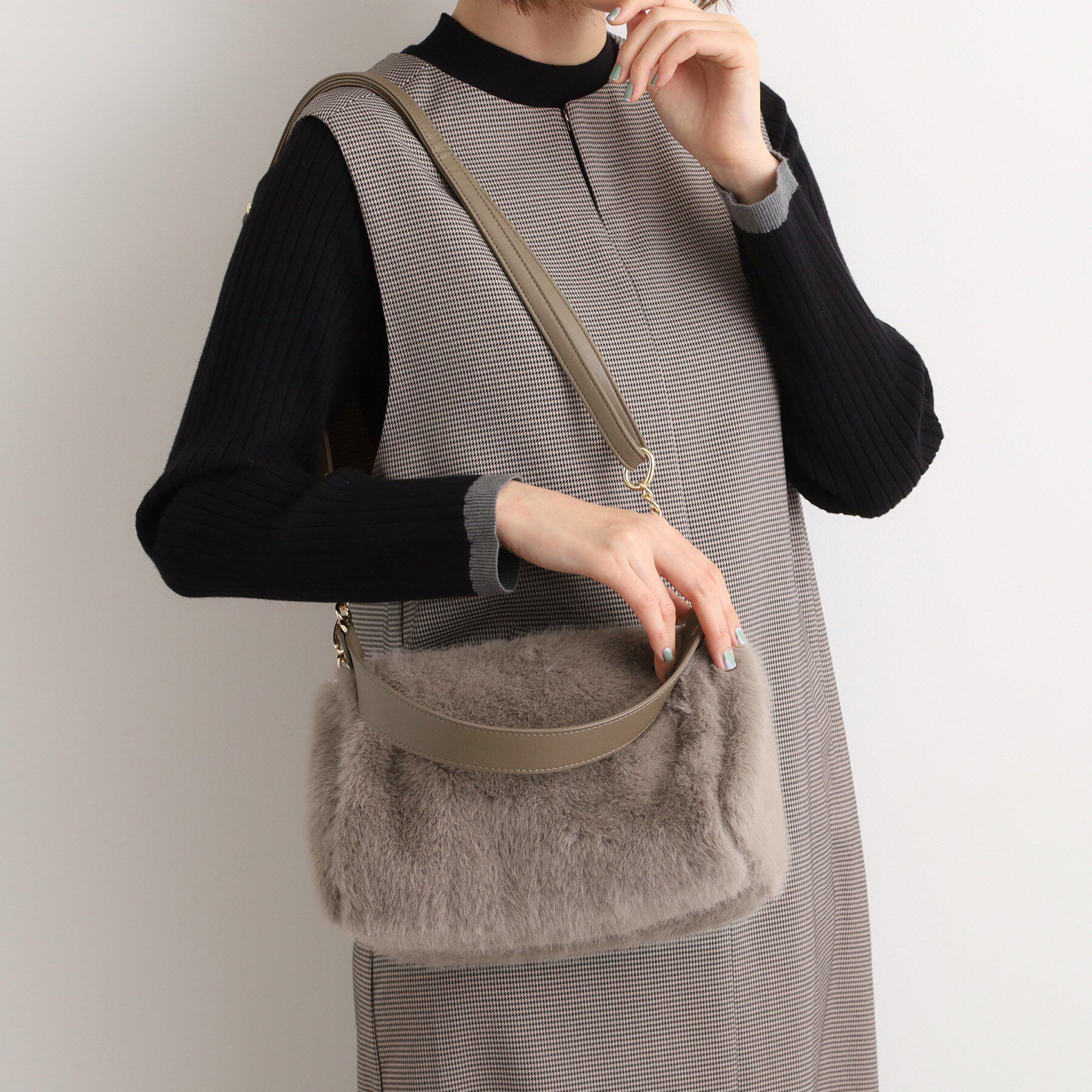 grove「エコファーダブルショルダー」|ショルダー・メッセンジャー|グレージュ(050)