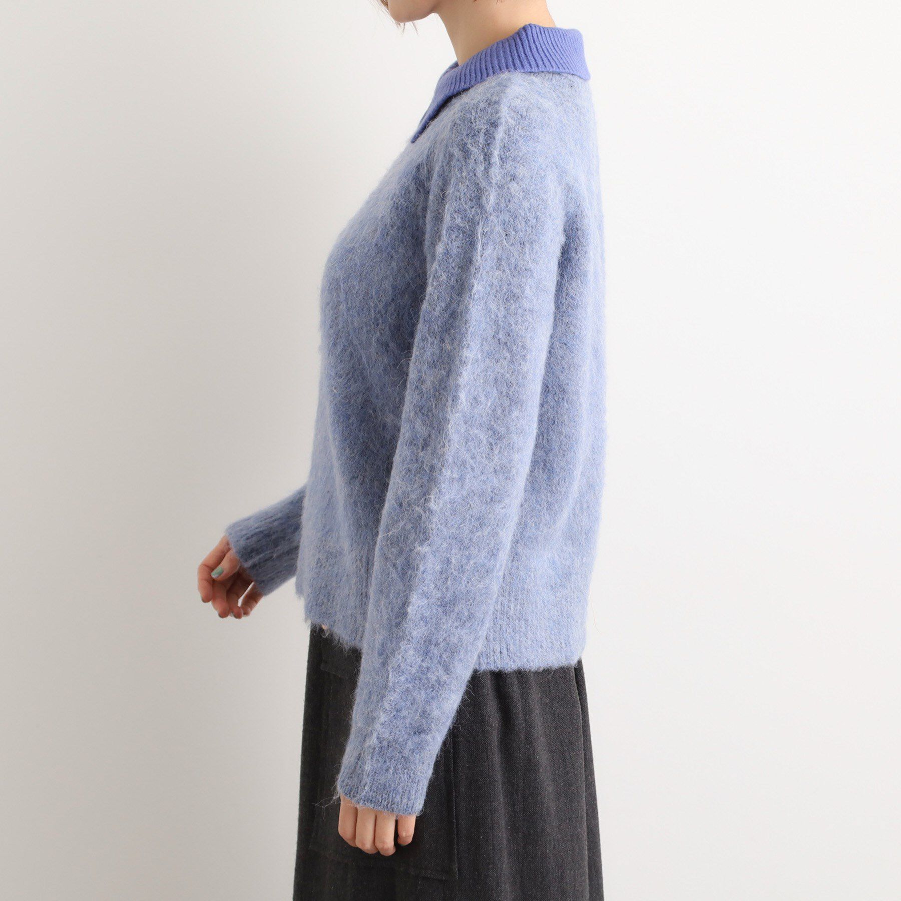 grove「異素材ビッグカラーニット」|ニット・セーター|