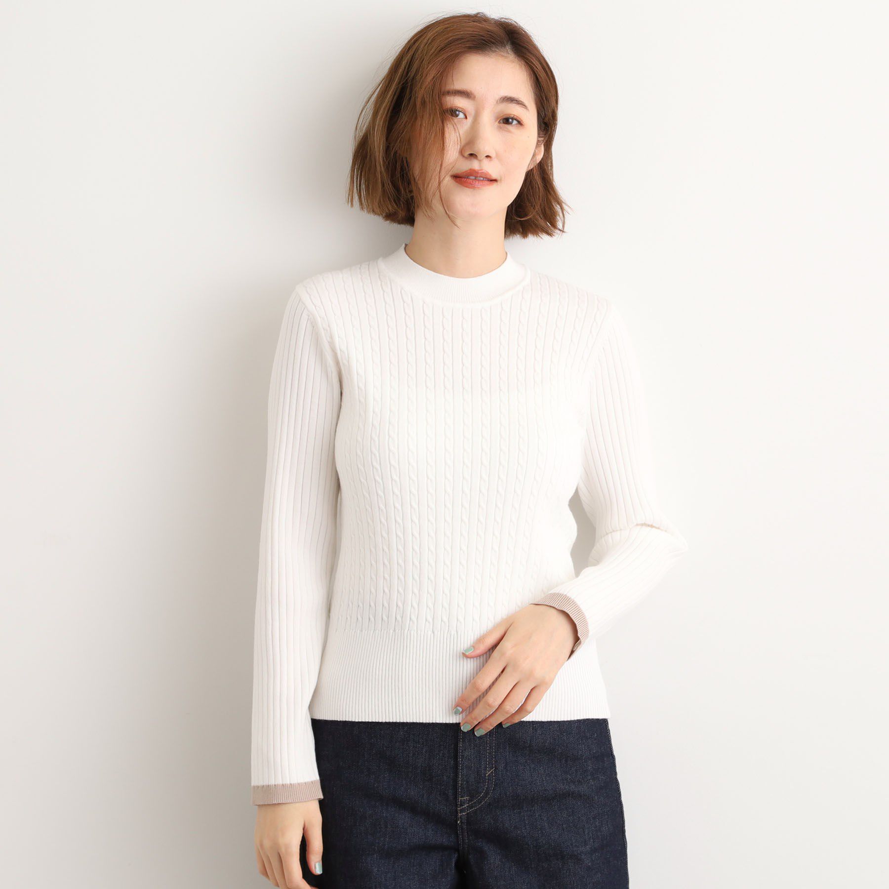 grove「袖口配色リブニット」|ニット・セーター|