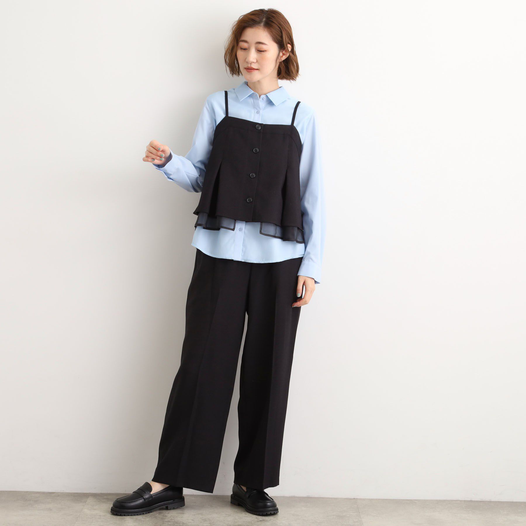 grove「【2点SET/体型カバー】透け感とレイヤードで大人の遊び心を、ビスチェSET UP」|スーツ|