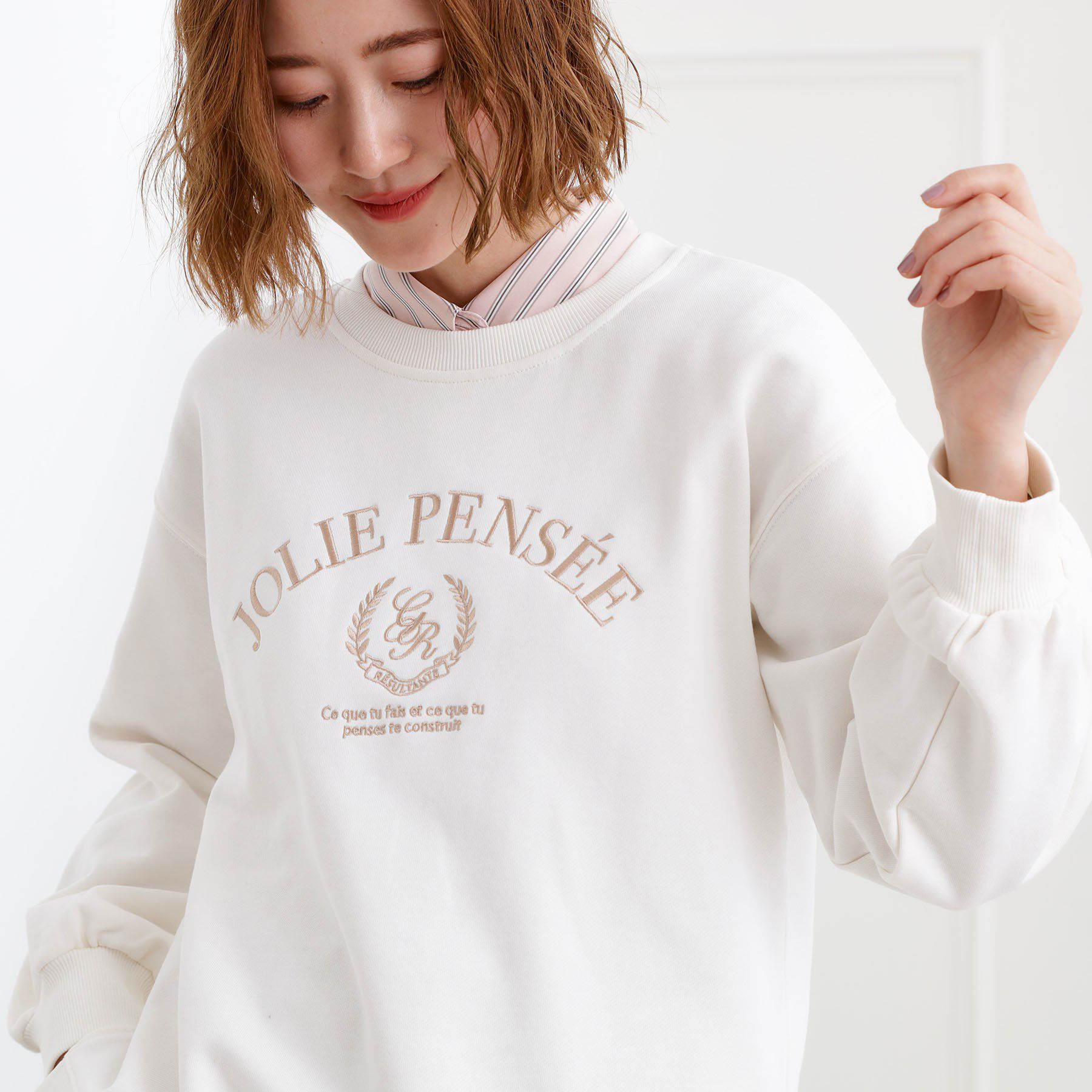 grove「刺繍ロゴ裏毛スウェットプルオーバー」|パーカー|オフホワイト(003