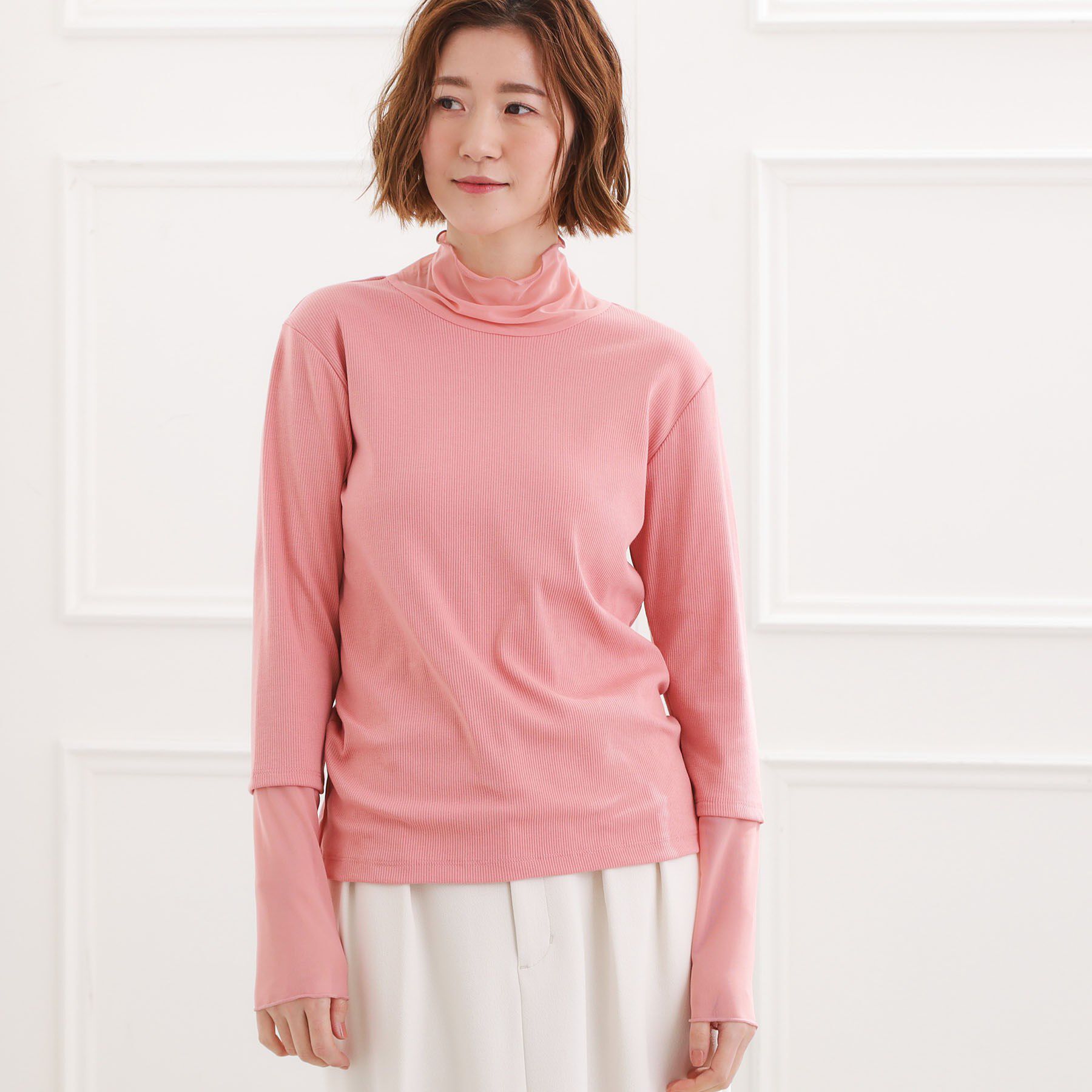 grove「シアー切替ハイネックプルオーバー」|Tシャツ・カットソー|