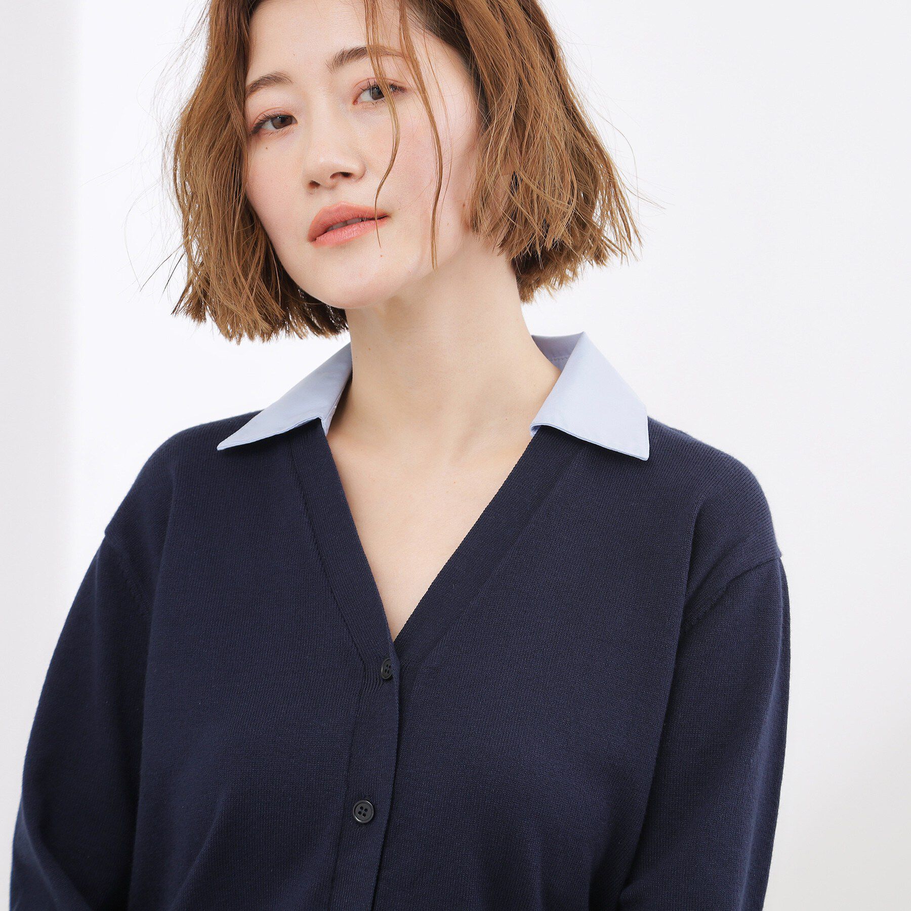 grove「シャツドッキング ニットカーディガン」|カーディガン|